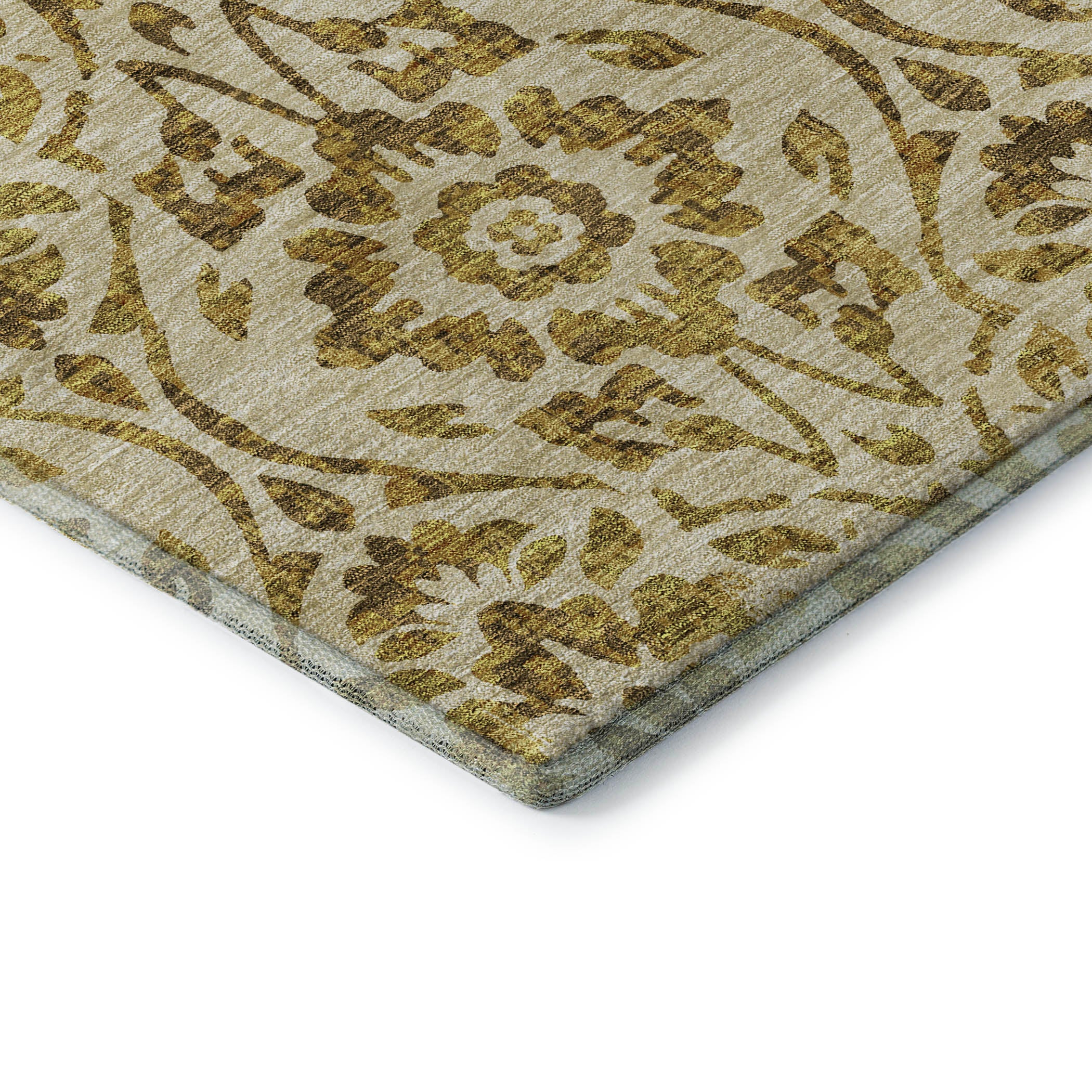 Cartagena Machine Washable Transitional Gold Rug 1'8" x 2'6" #shape_Rectangle