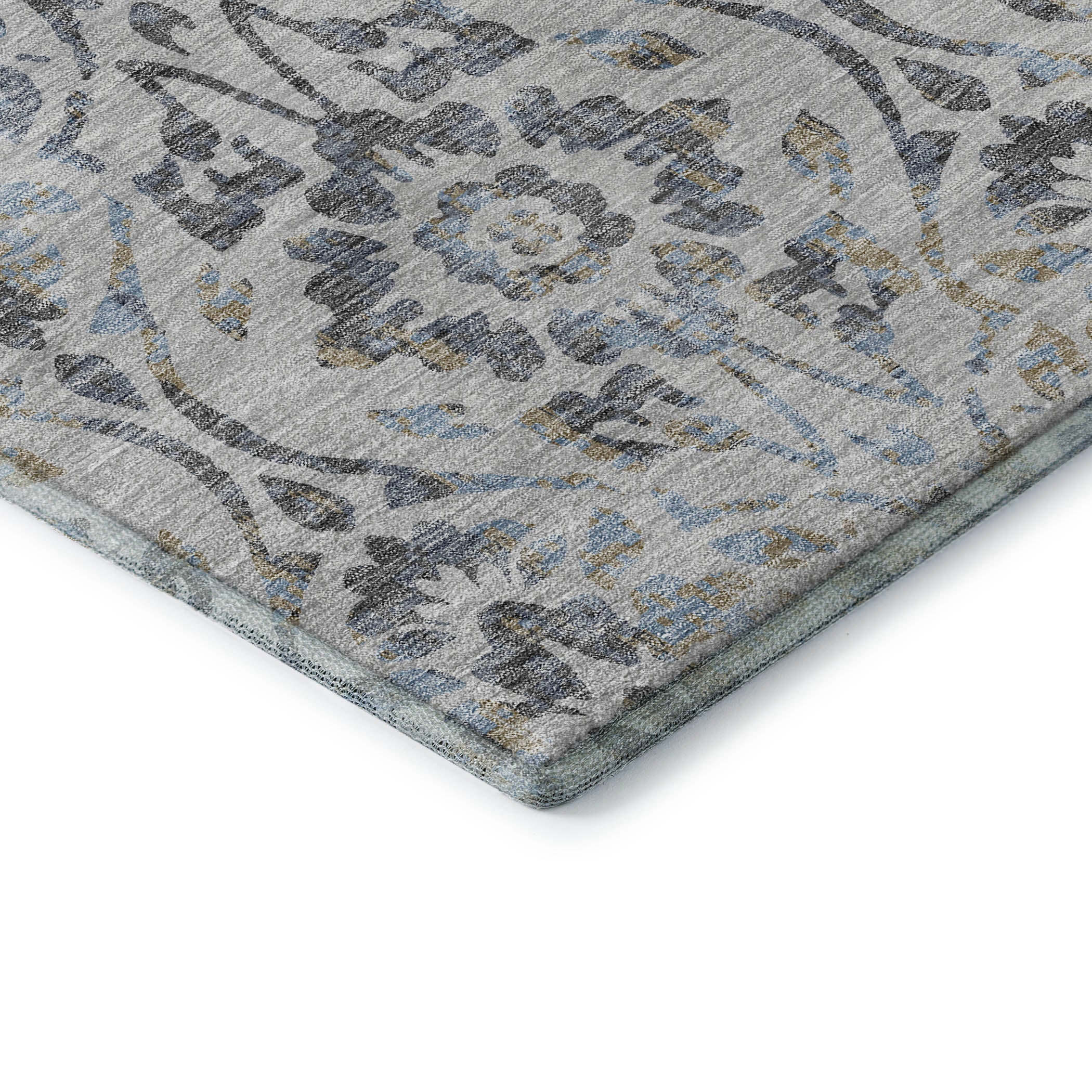 Cartagena Machine Washable Transitional Gray Rug 1'8" x 2'6" #shape_Rectangle