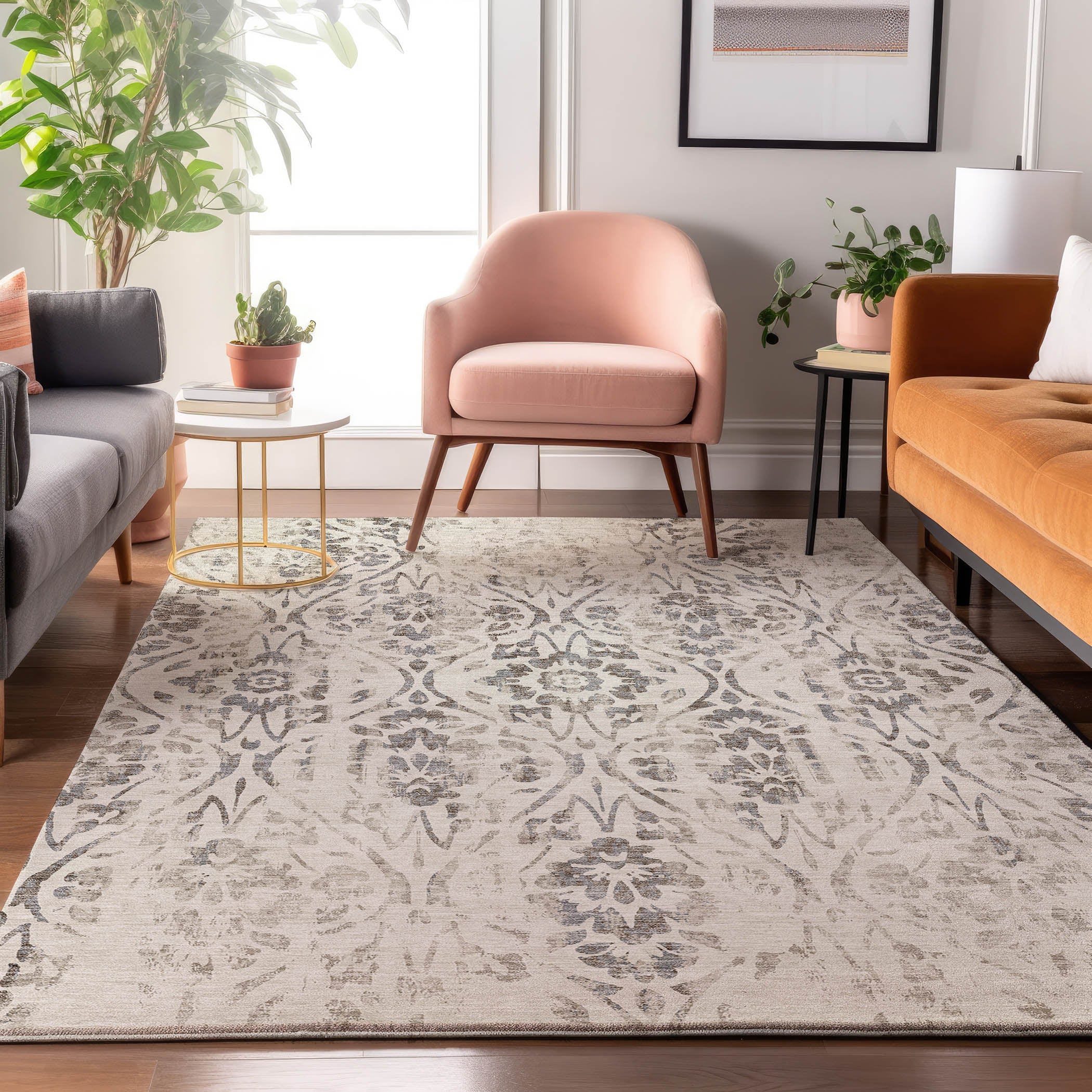 Cartagena Machine Washable Transitional Ivory Rug 2'6" x 3'10" #shape_Rectangle