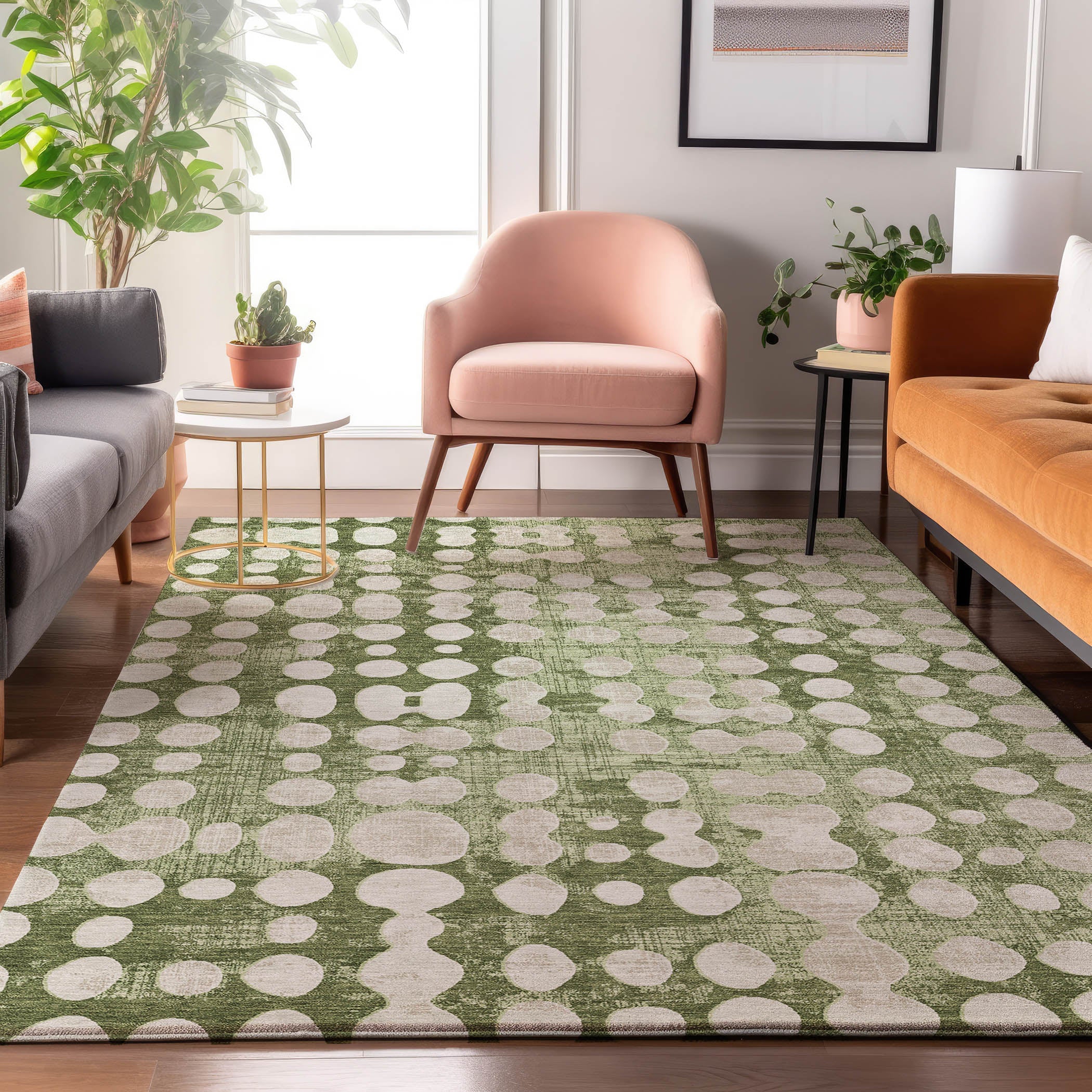 Budapest Machine Washable Transitional Aloe Green Rug 2'6" x 3'10" #shape_Rectangle