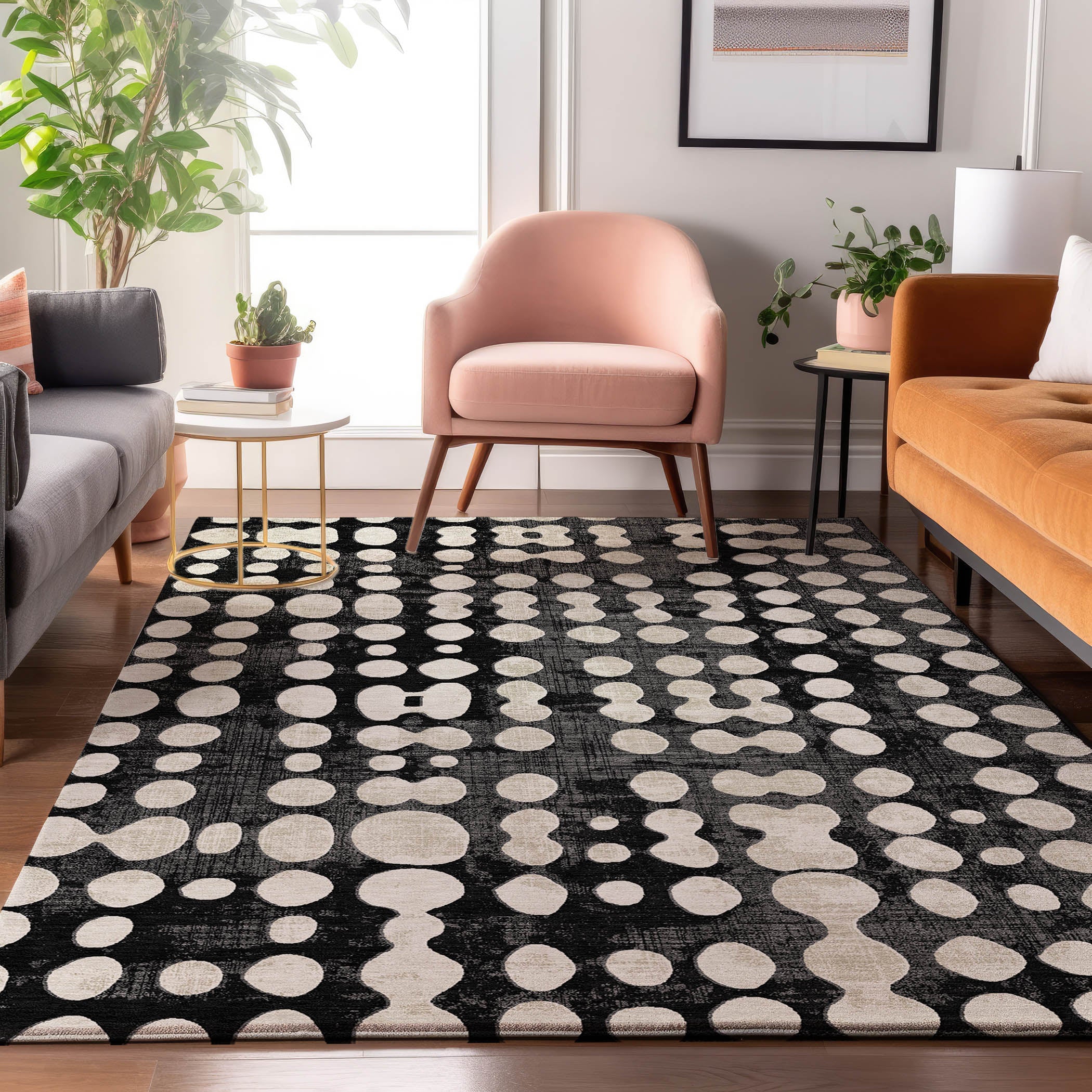 Budapest Machine Washable Transitional Black Rug 2'6" x 3'10" #shape_Rectangle