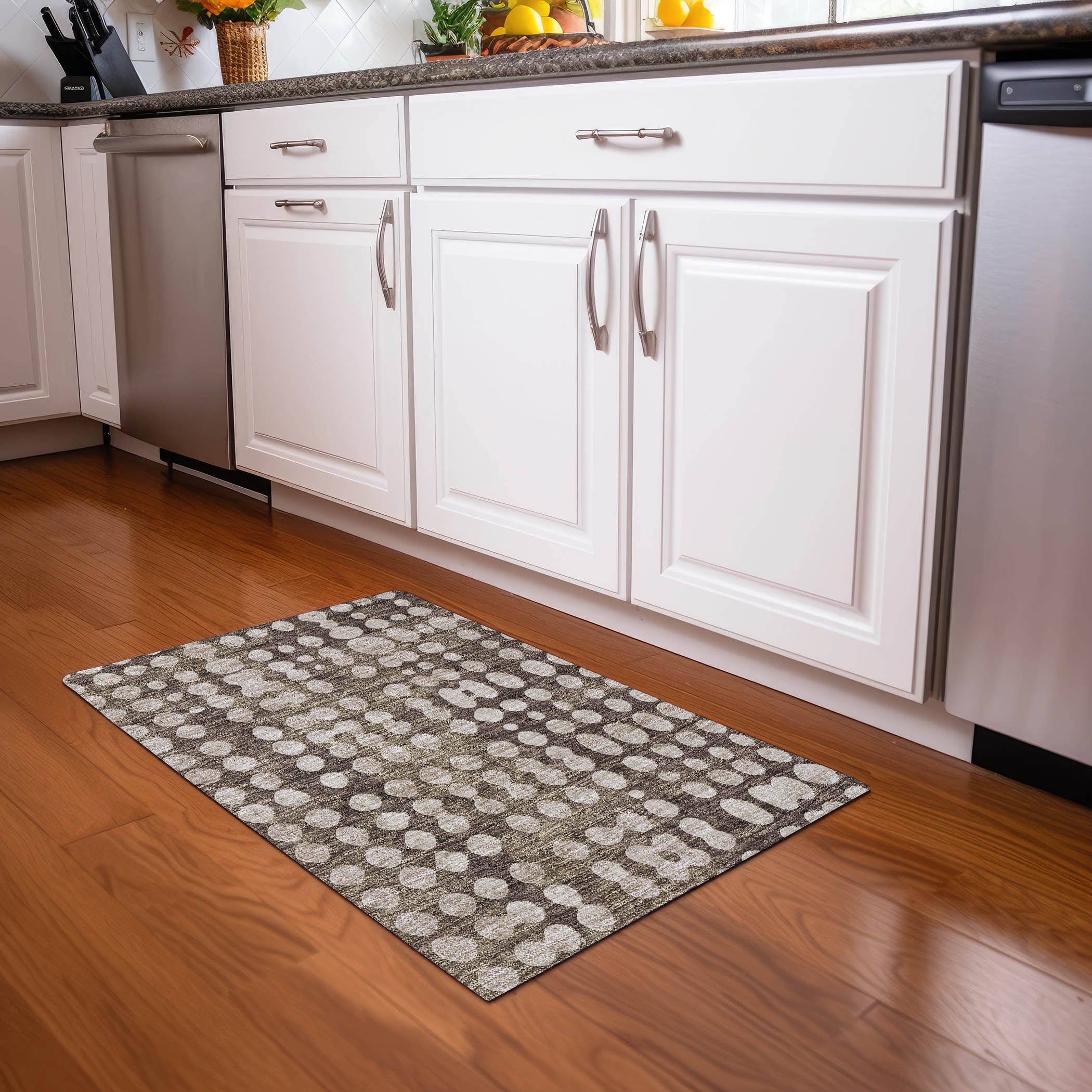 Budapest Machine Washable Transitional Brown Rug 1'8" x 2'6" #shape_Rectangle