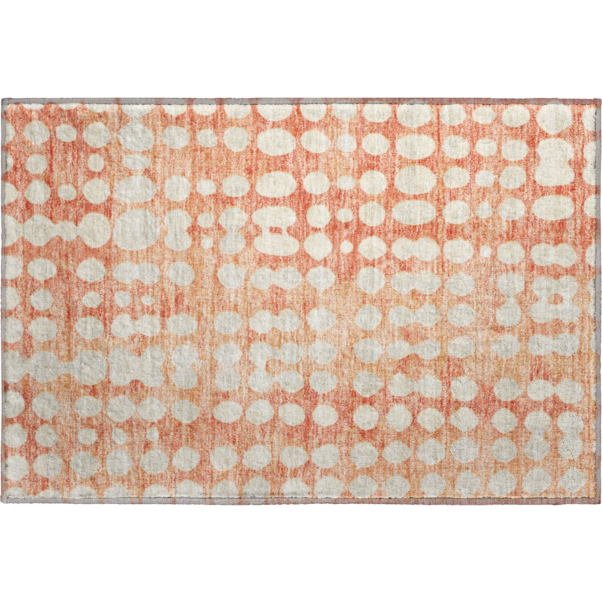 Budapest Machine Washable Transitional Coral Orange Rug 1'8" x 2'6" #shape_Rectangle