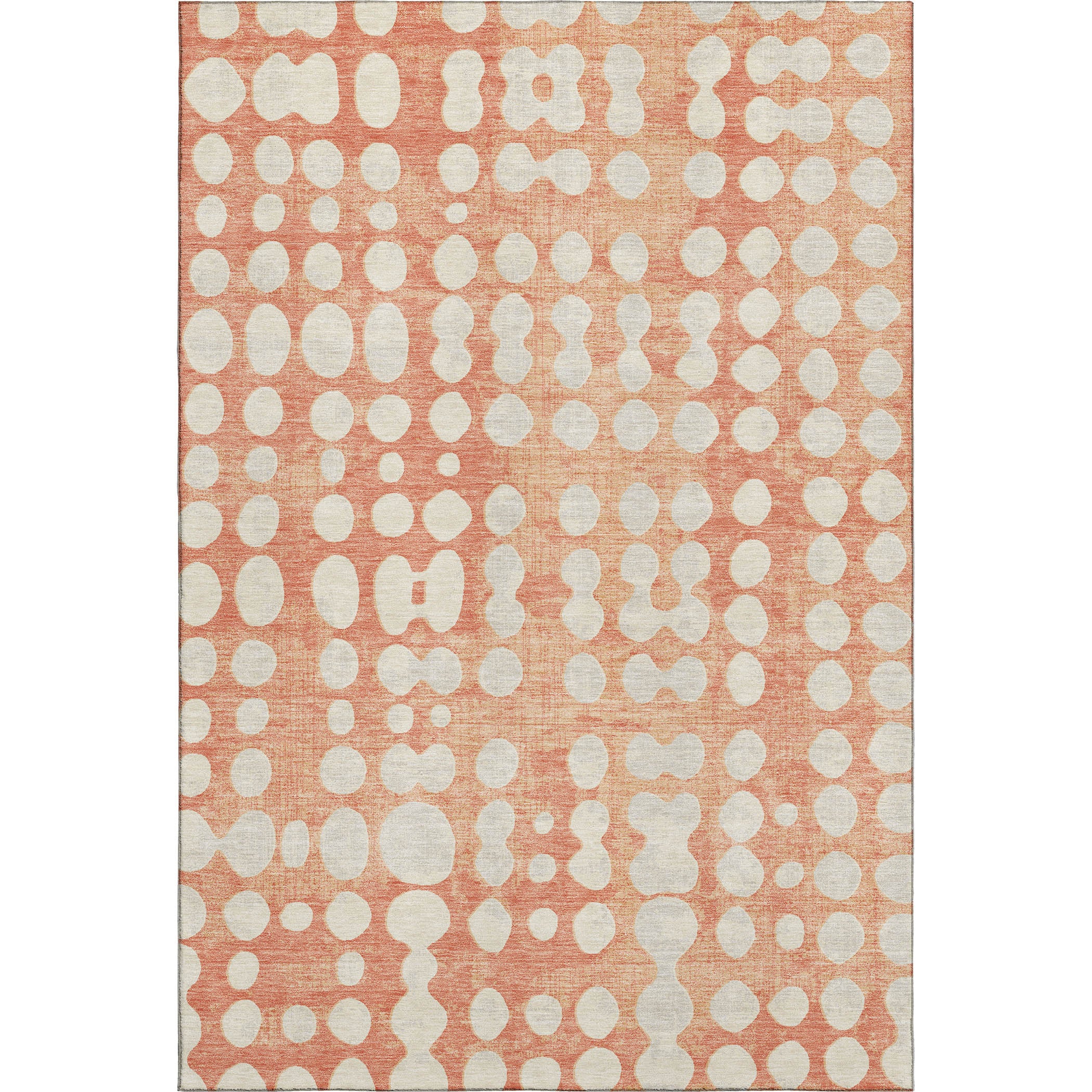 Budapest Machine Washable Transitional Coral Orange Rug 2'6" x 3'10" #shape_Rectangle