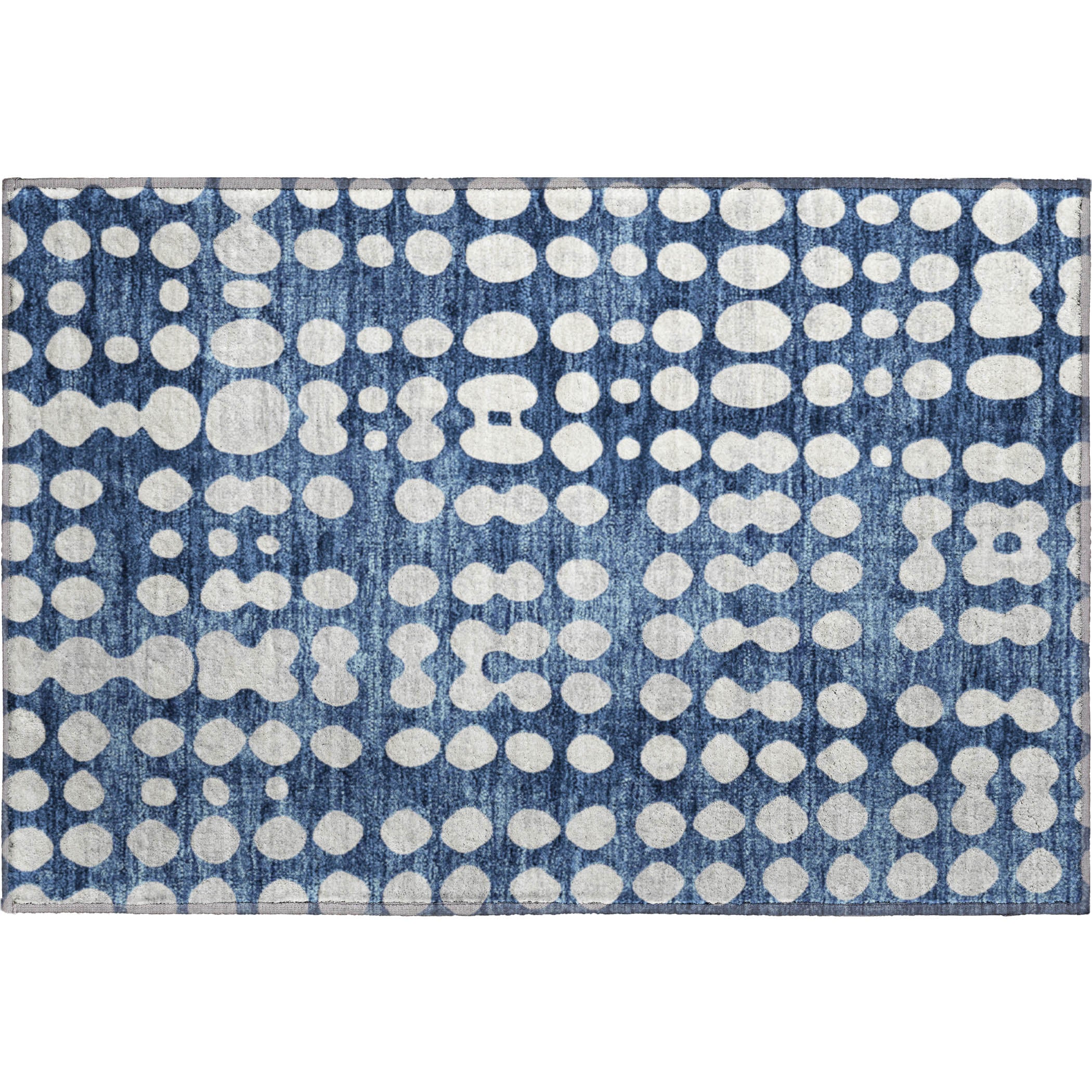 Budapest Machine Washable Transitional Navy Blue Rug 1'8" x 2'6" #shape_Rectangle