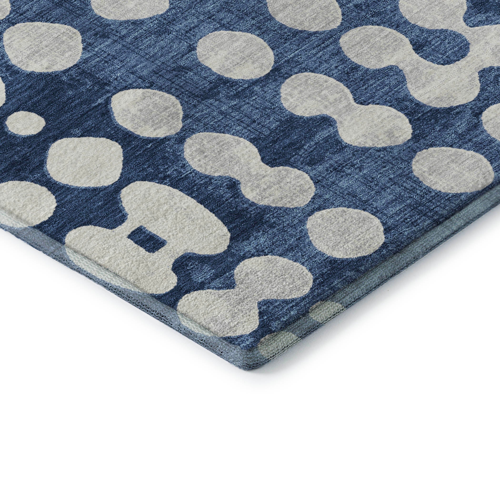 Budapest Machine Washable Transitional Navy Blue Rug 1'8" x 2'6" #shape_Rectangle