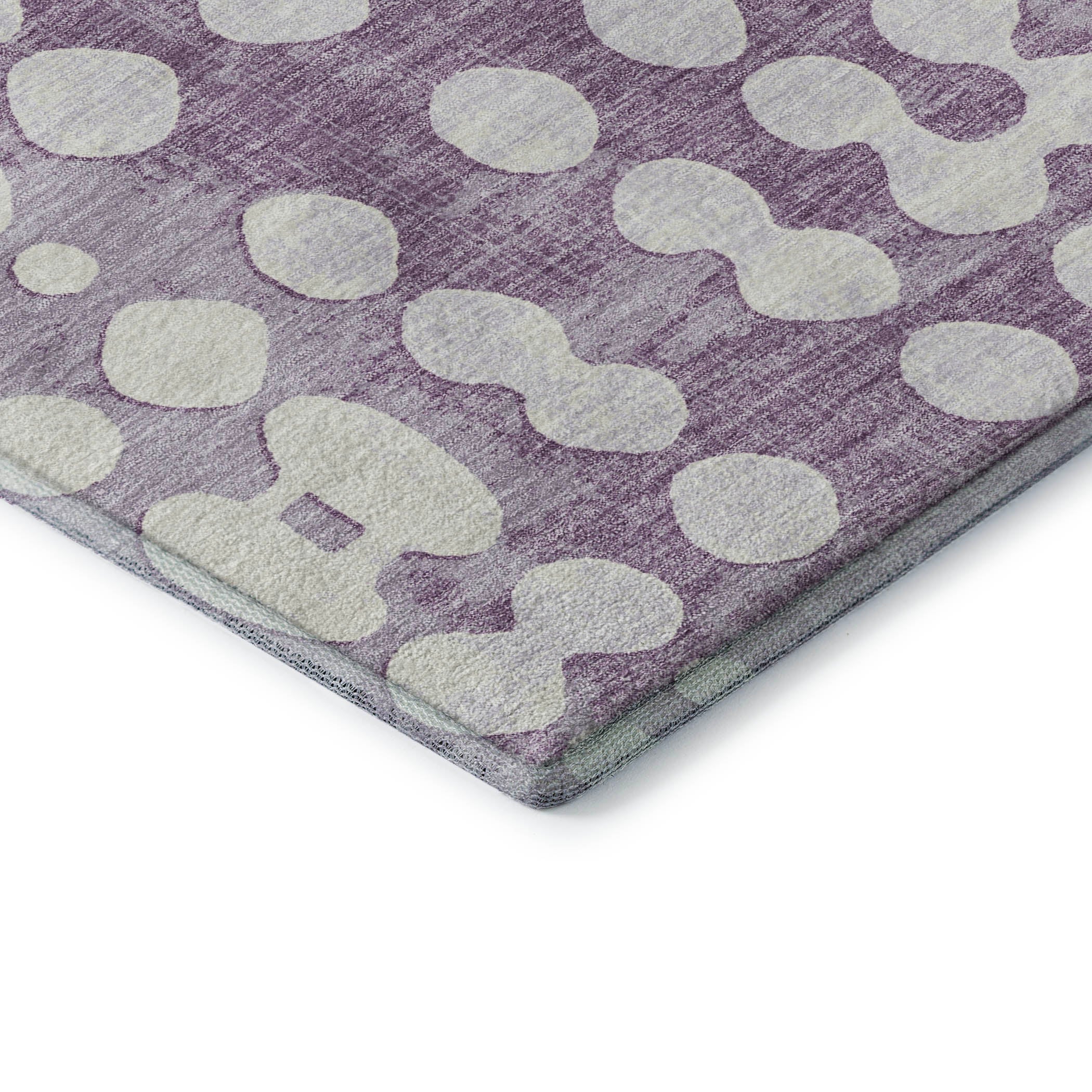 Budapest Machine Washable Transitional Purple Rug 1'8" x 2'6" #shape_Rectangle