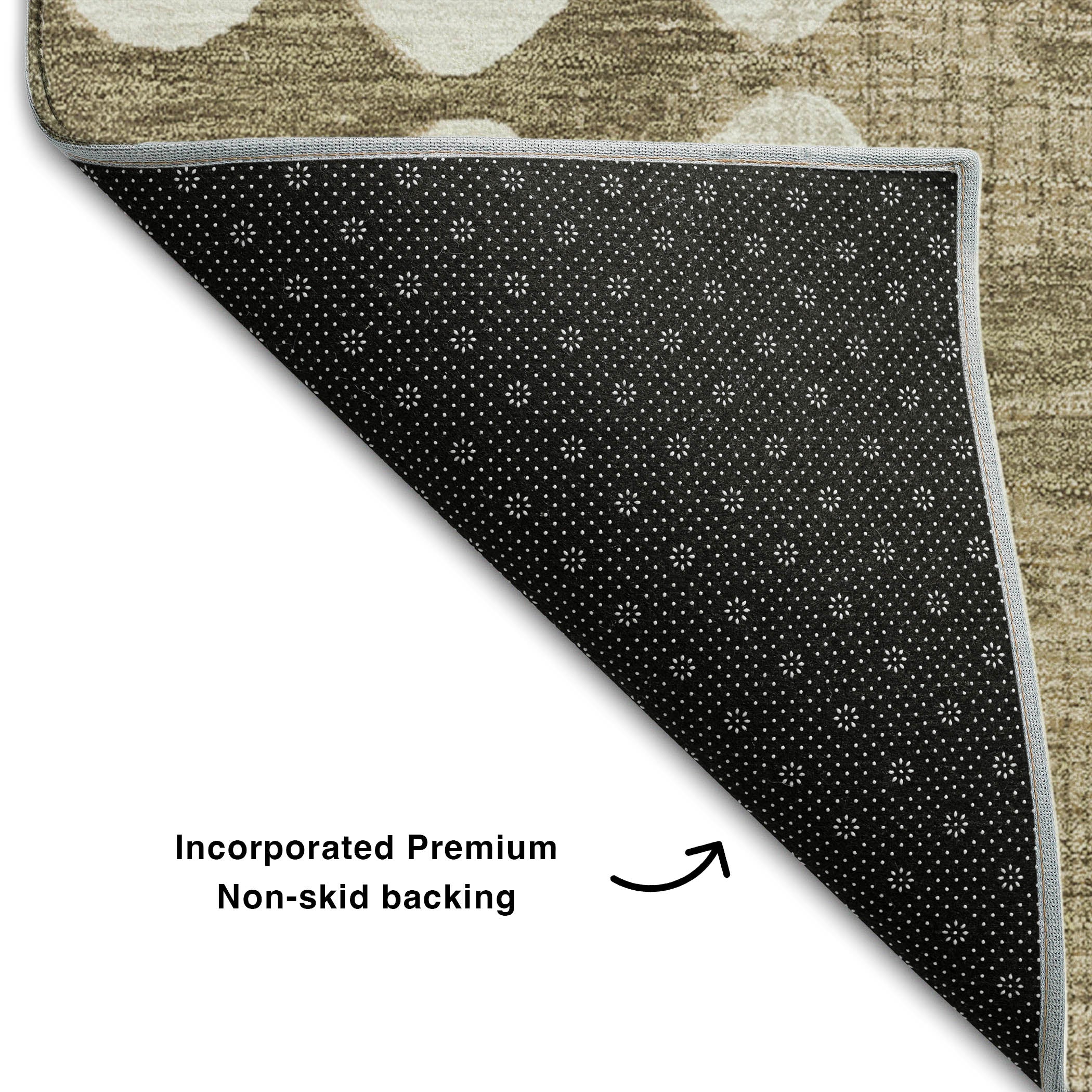 Budapest Machine Washable Transitional Taupe Brown Rug 1'8" x 2'6" #shape_Rectangle