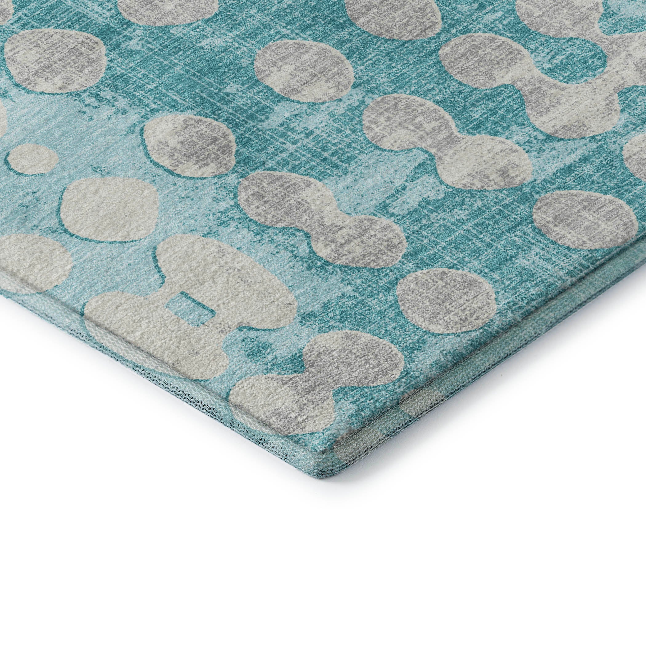Budapest Machine Washable Transitional Teal Rug 1'8" x 2'6" #shape_Rectangle