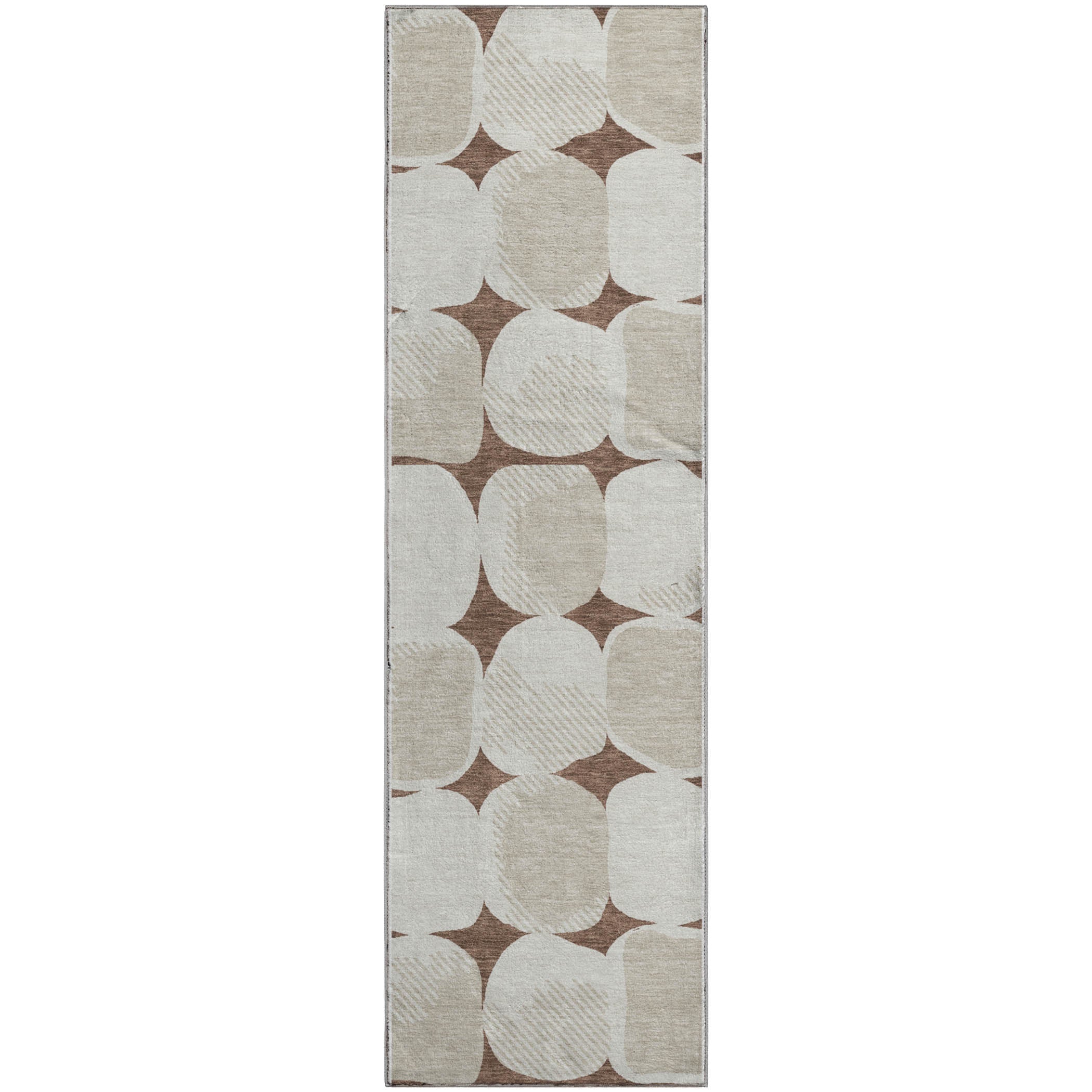 Lima Machine Washable Transitional Brown Rug 2'3" x 7'6" #shape_Runner