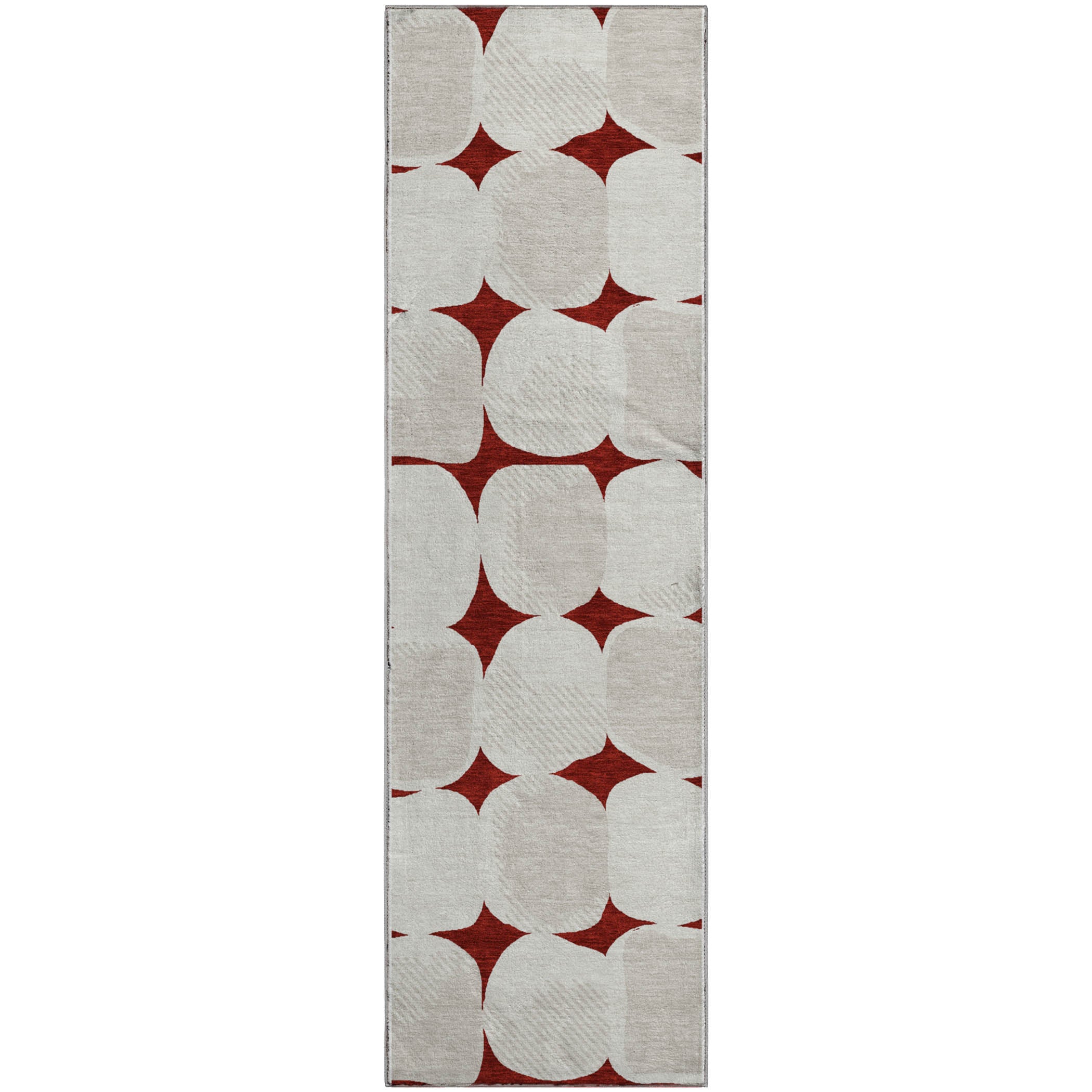 Lima Machine Washable Transitional Burgundy Red Rug 2'3" x 7'6" #shape_Runner
