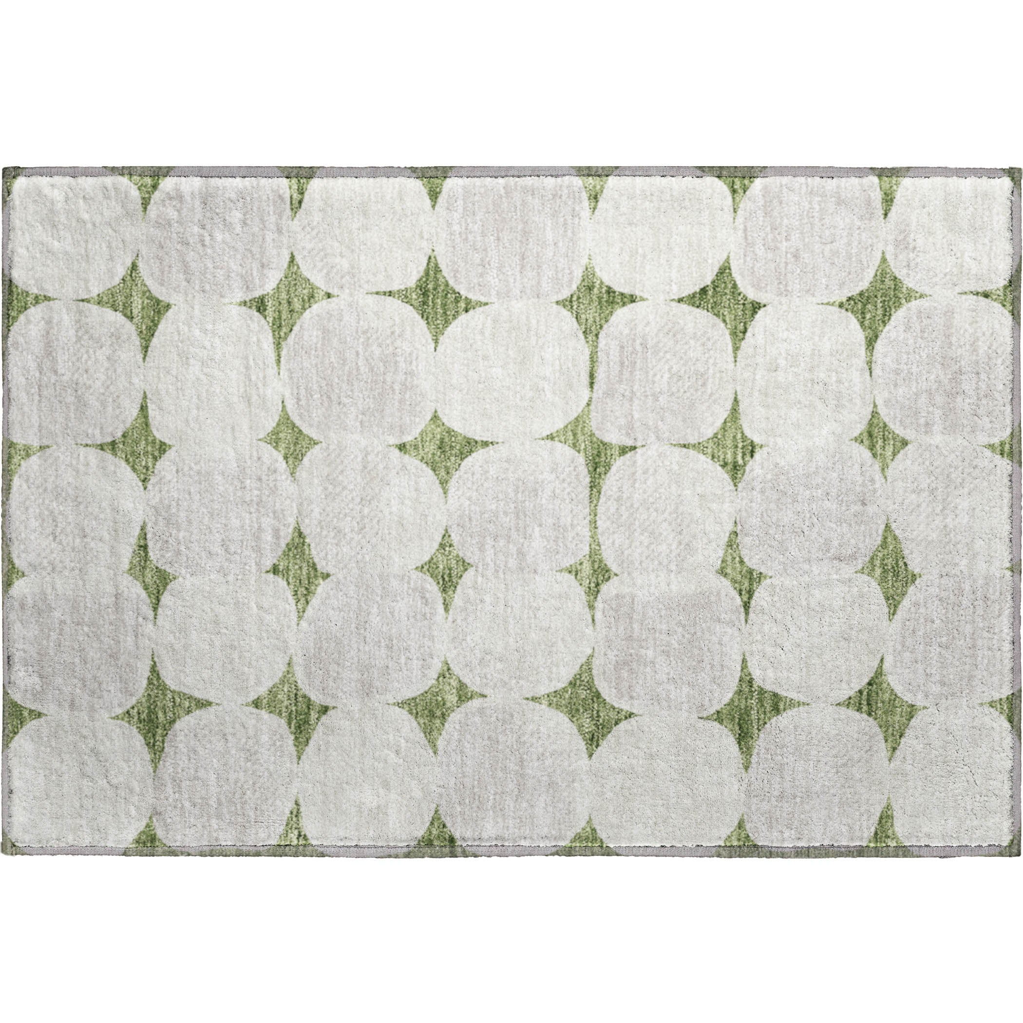 Lima Machine Washable Transitional Green Rug 1'8" x 2'6" #shape_Rectangle