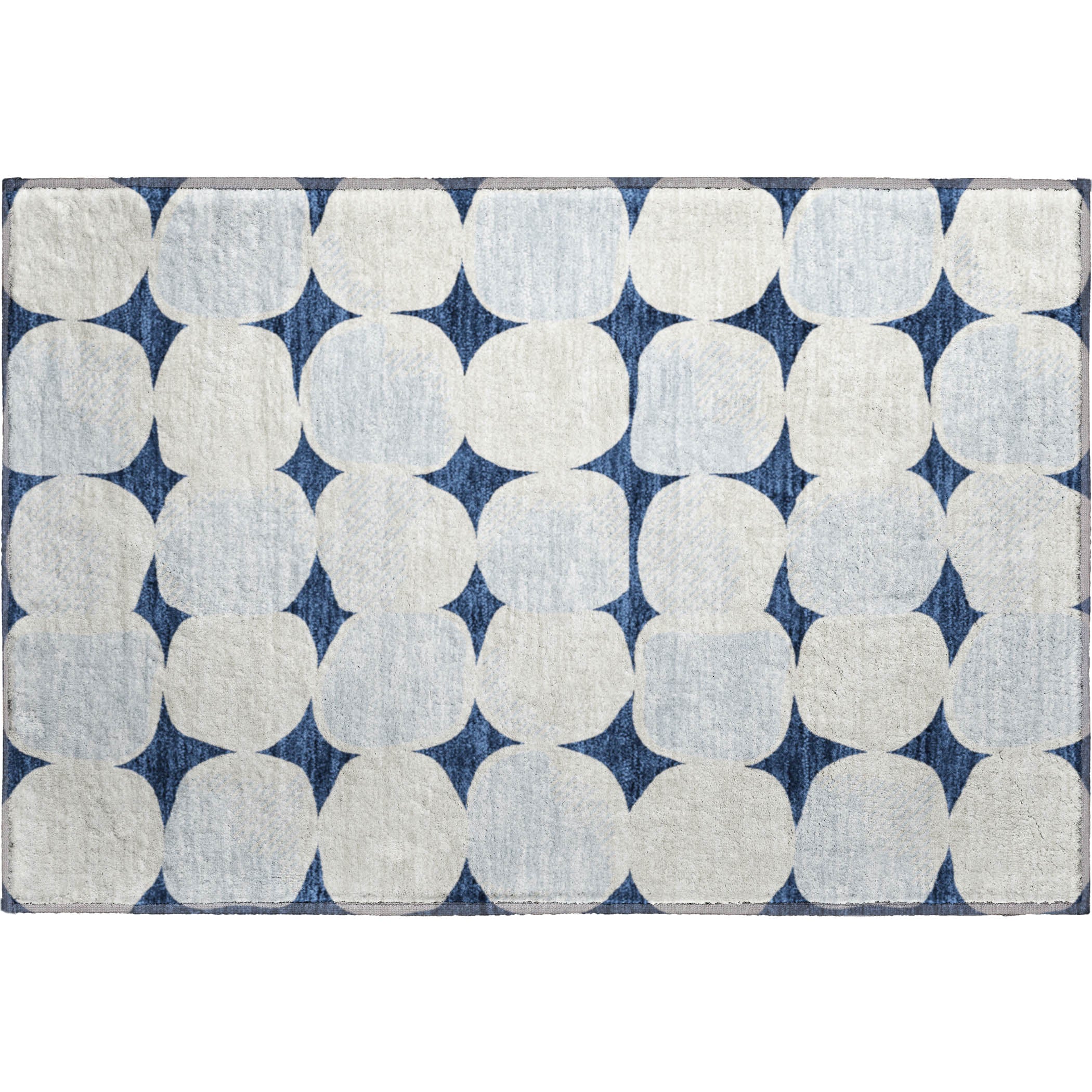Lima Machine Washable Transitional Navy Blue Rug 1'8" x 2'6" #shape_Rectangle