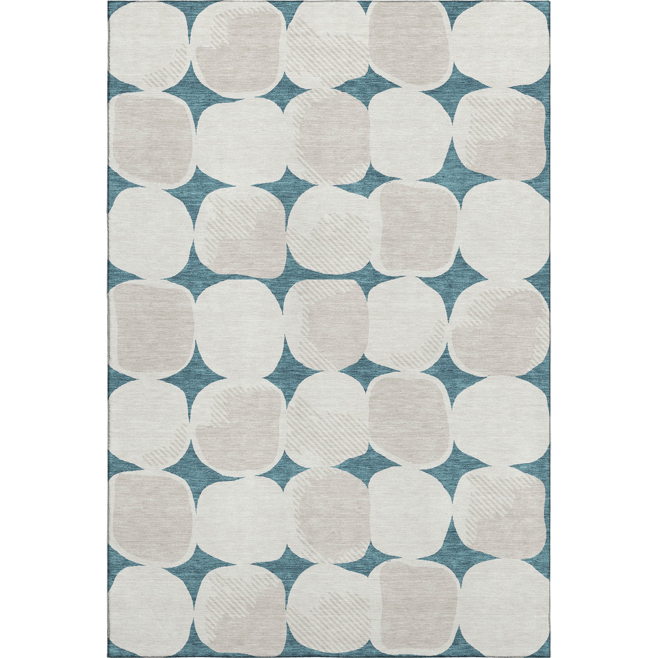 Lima Machine Washable Transitional Teal Rug 2'6" x 3'10" #shape_Rectangle