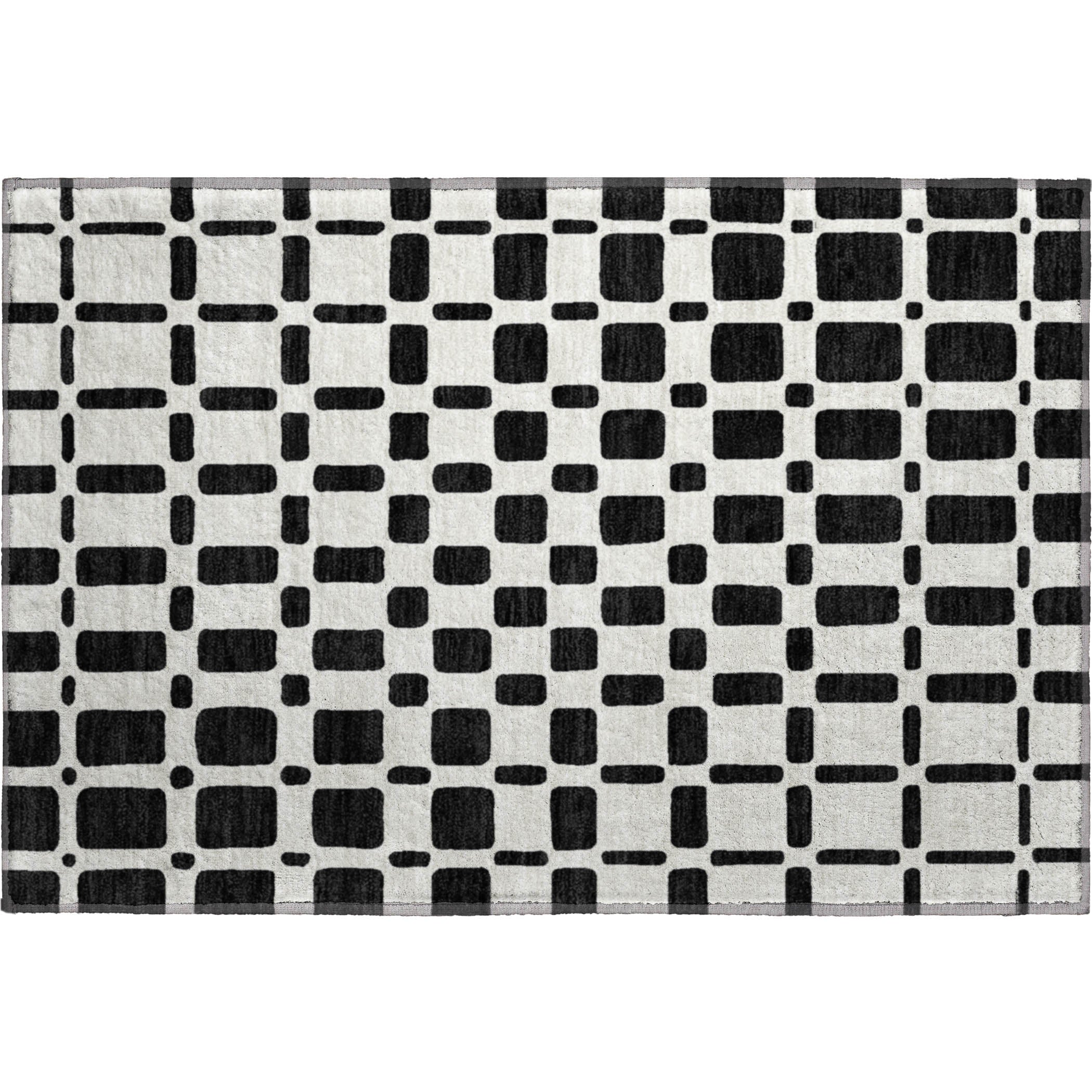 Athens Machine Washable Transitional Black Rug 1'8" x 2'6" #shape_Rectangle