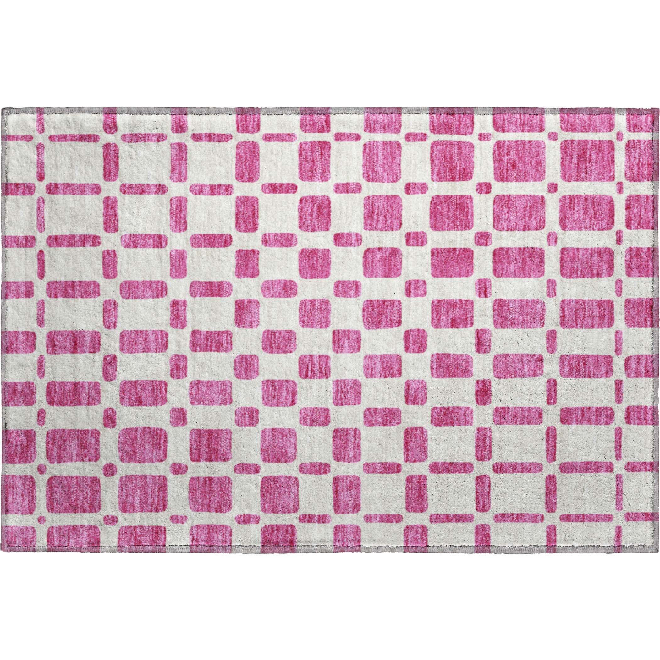 Athens Machine Washable Transitional Blush Pink Rug 1'8" x 2'6" #shape_Rectangle
