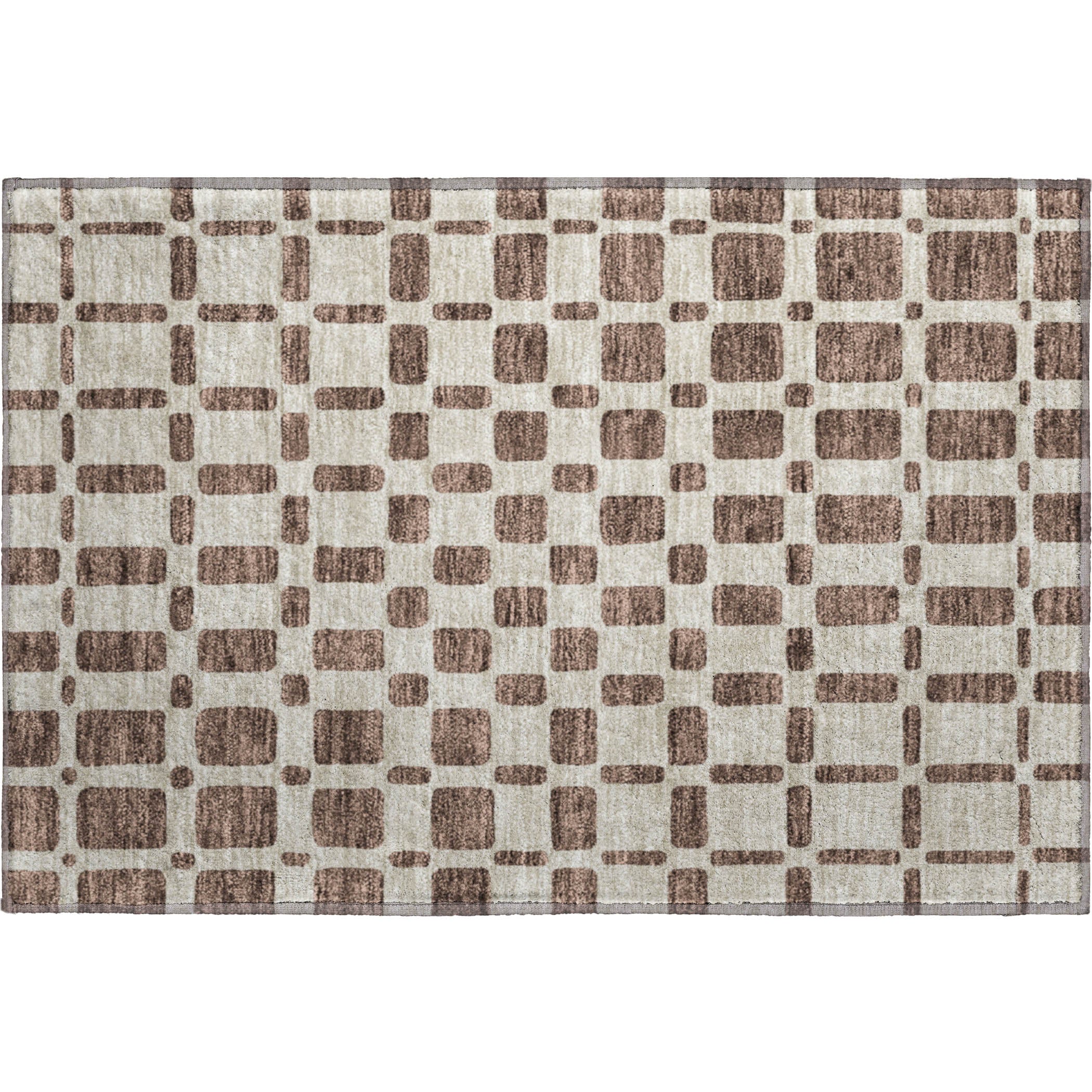Athens Machine Washable Transitional Brown Rug 1'8" x 2'6" #shape_Rectangle