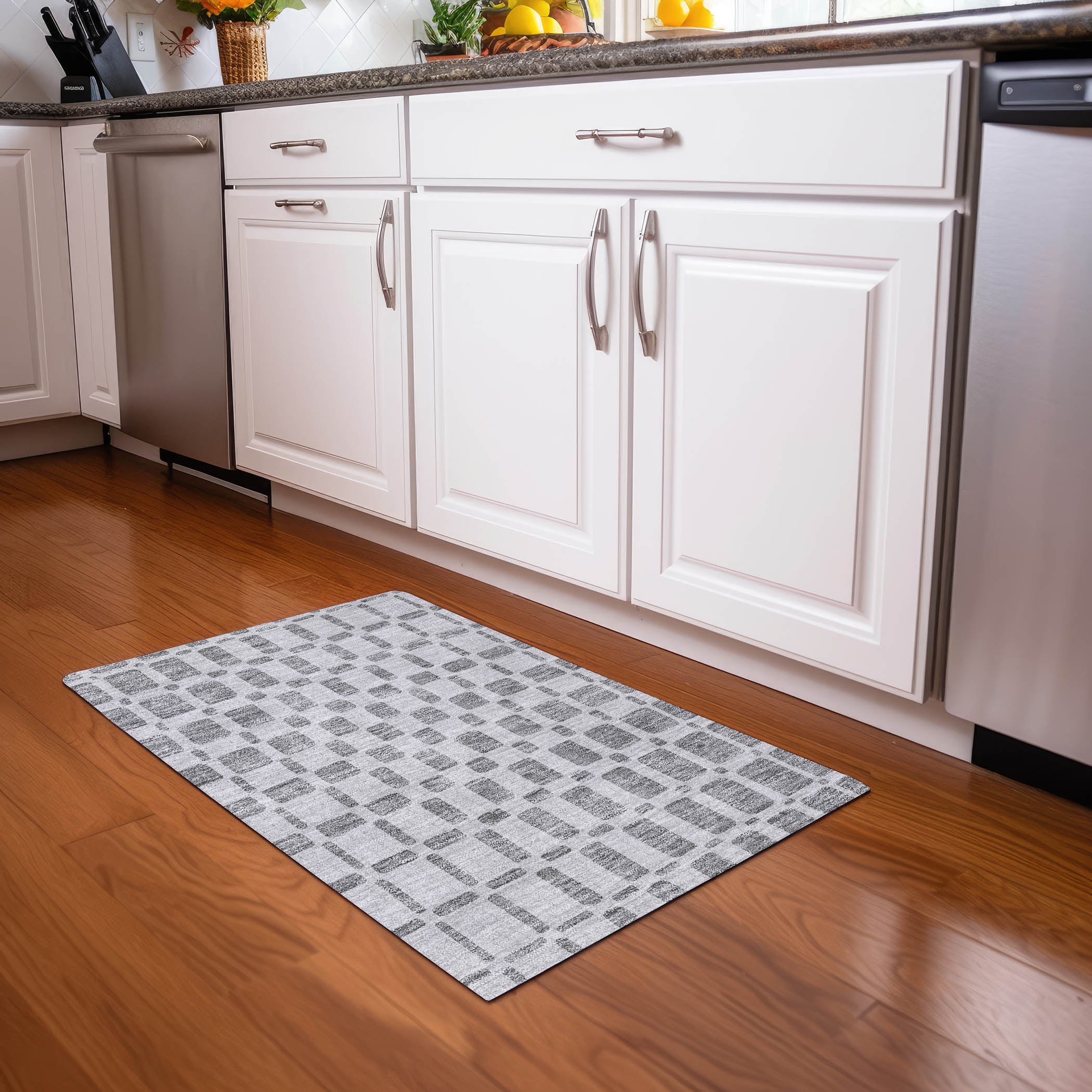 Athens Machine Washable Transitional Gray Rug 1'8" x 2'6" #shape_Rectangle
