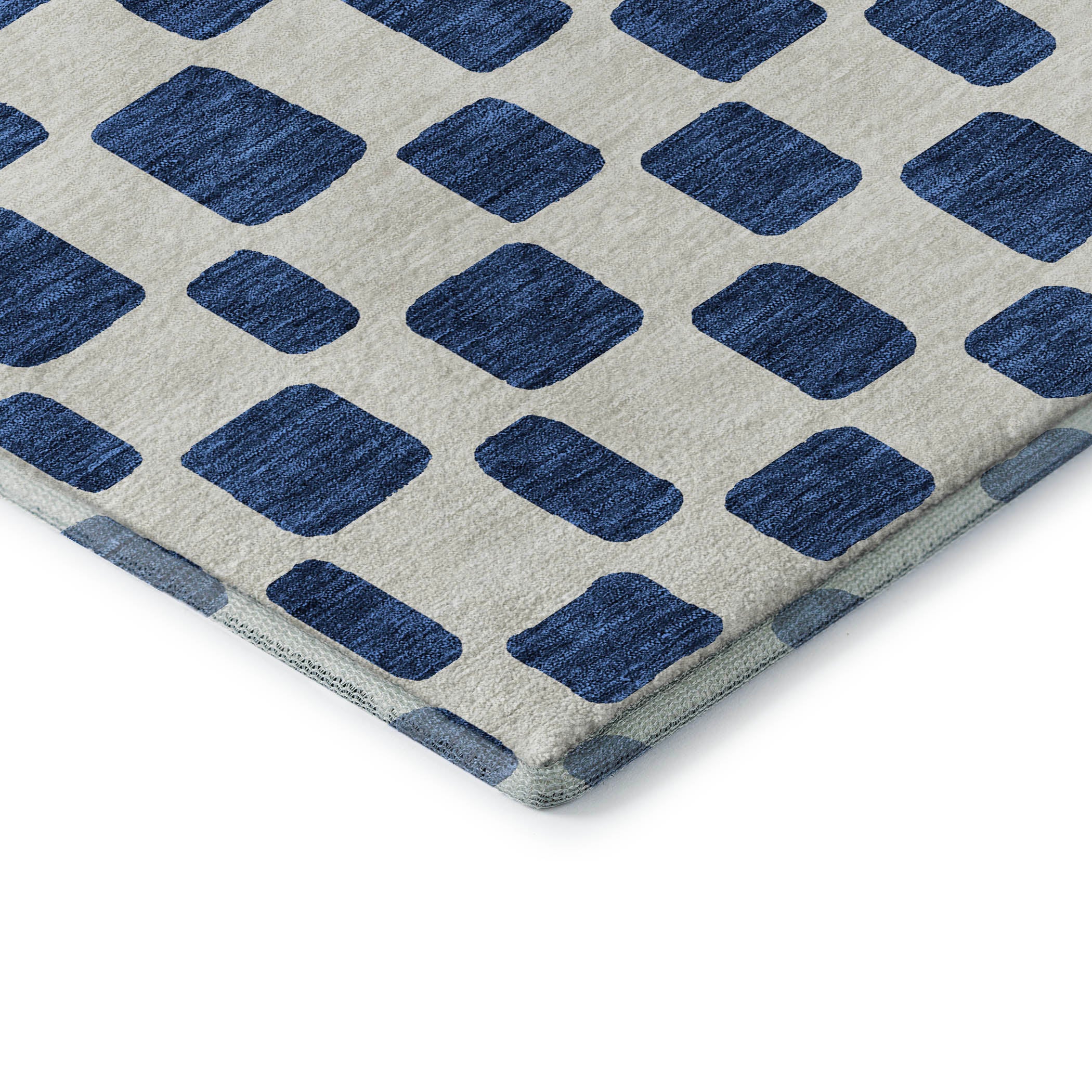 Athens Machine Washable Transitional Navy Blue Rug 1'8" x 2'6" #shape_Rectangle
