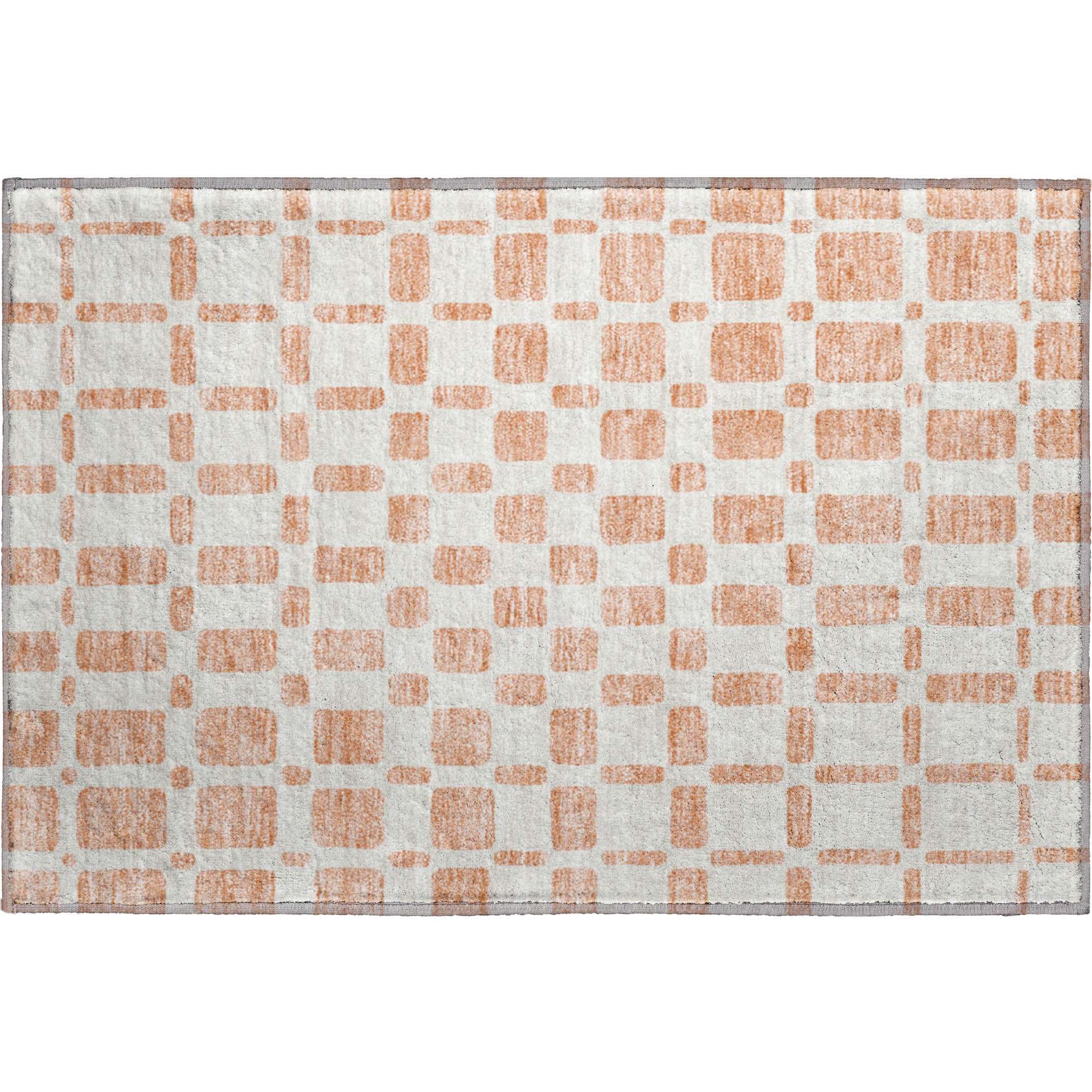 Athens Machine Washable Transitional Peach Orange Rug 1'8" x 2'6" #shape_Rectangle