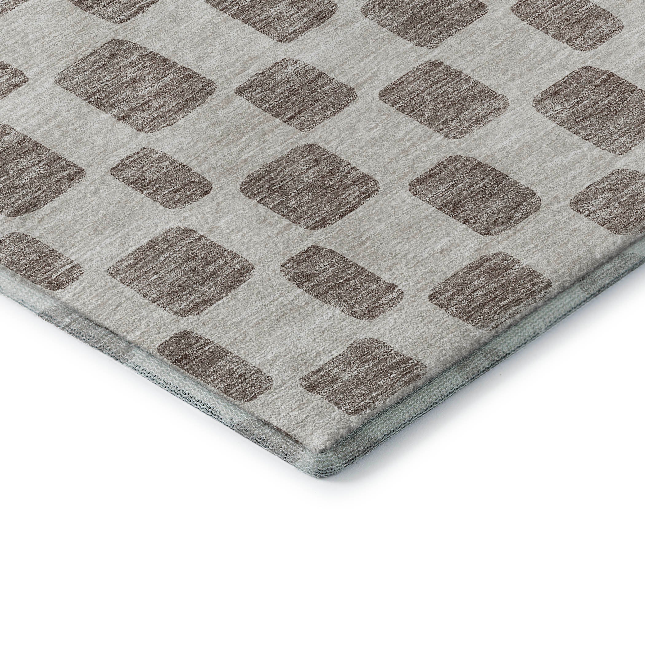 Athens Machine Washable Transitional Taupe Brown Rug 1'8" x 2'6" #shape_Rectangle