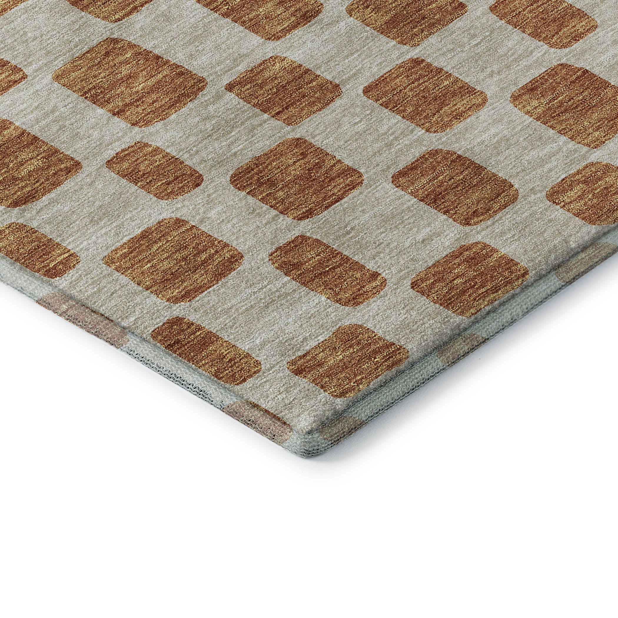 Athens Machine Washable Transitional Terracotta Orange Rug 1'8" x 2'6" #shape_Rectangle