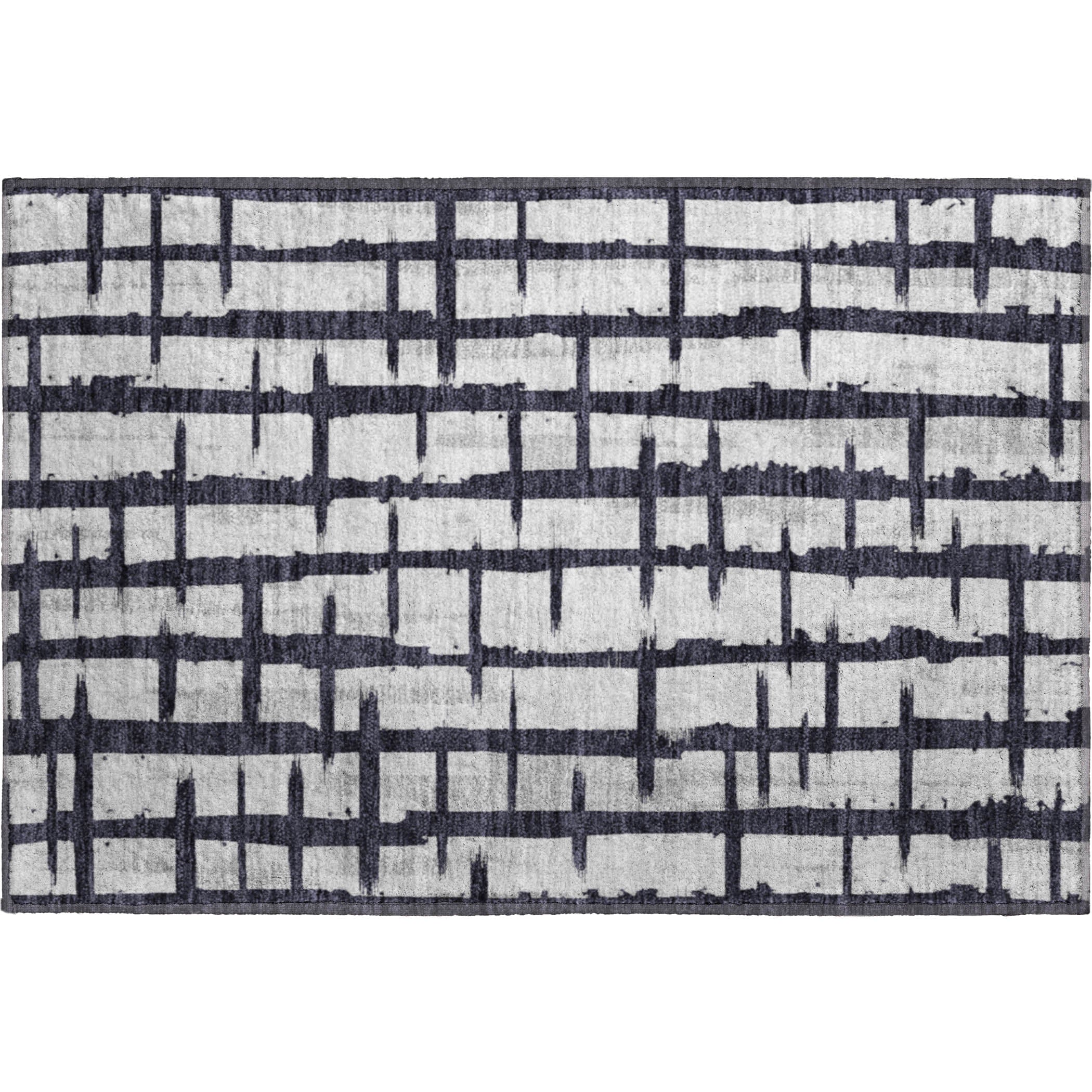Siena Machine Washable Transitional Black Rug 1'8" x 2'6" #shape_Rectangle
