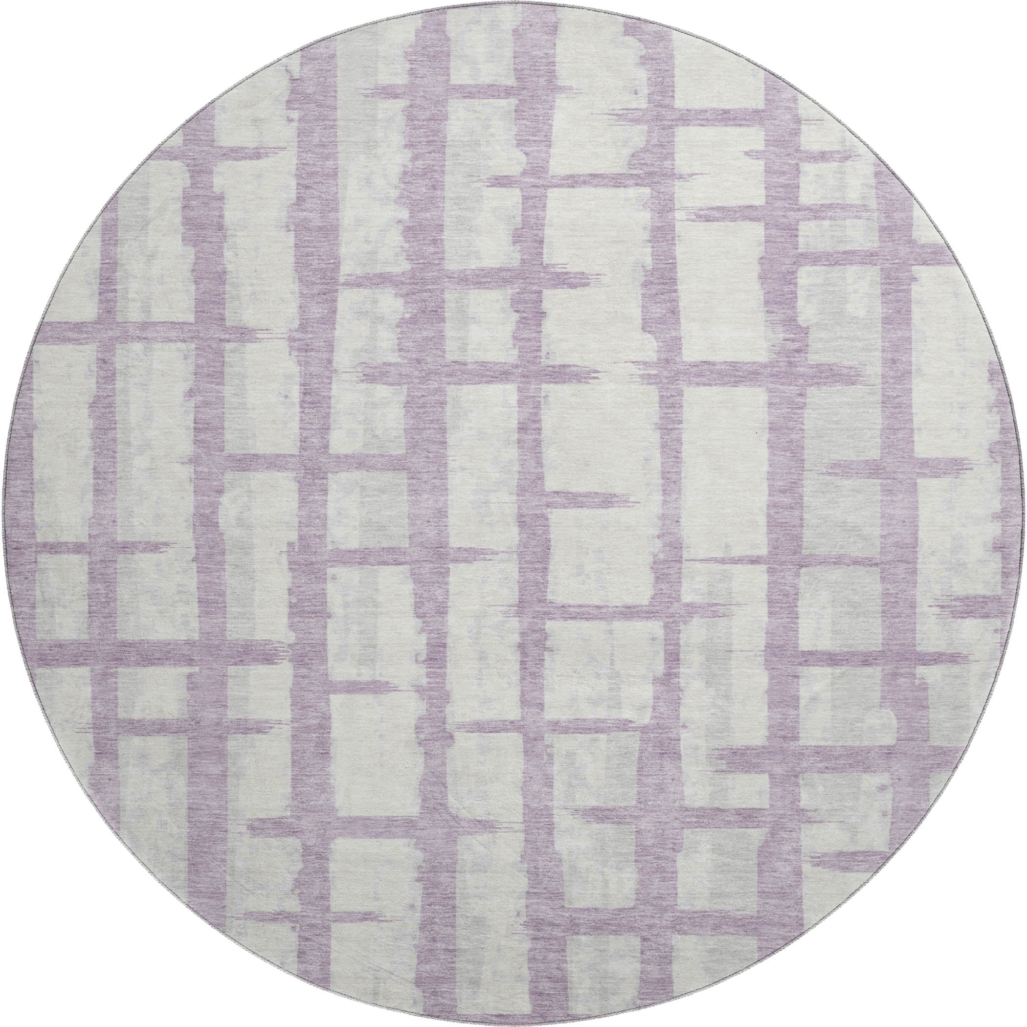 Siena Machine Washable Transitional Lavender Purple Rug 8' x 8' #shape_Round