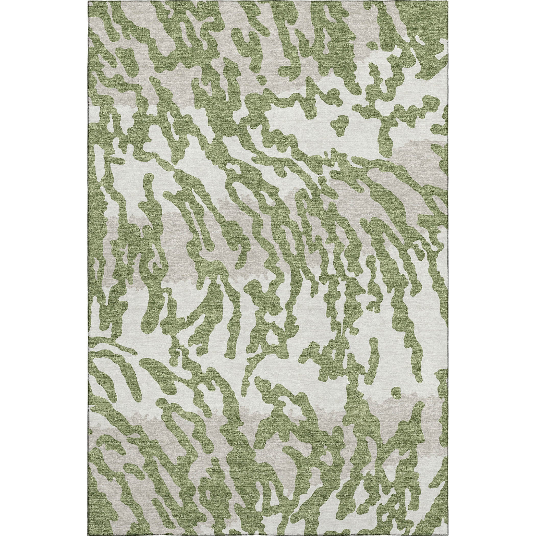 Baku Machine Washable Transitional Green Rug 2'6" x 3'10" #shape_Rectangle
