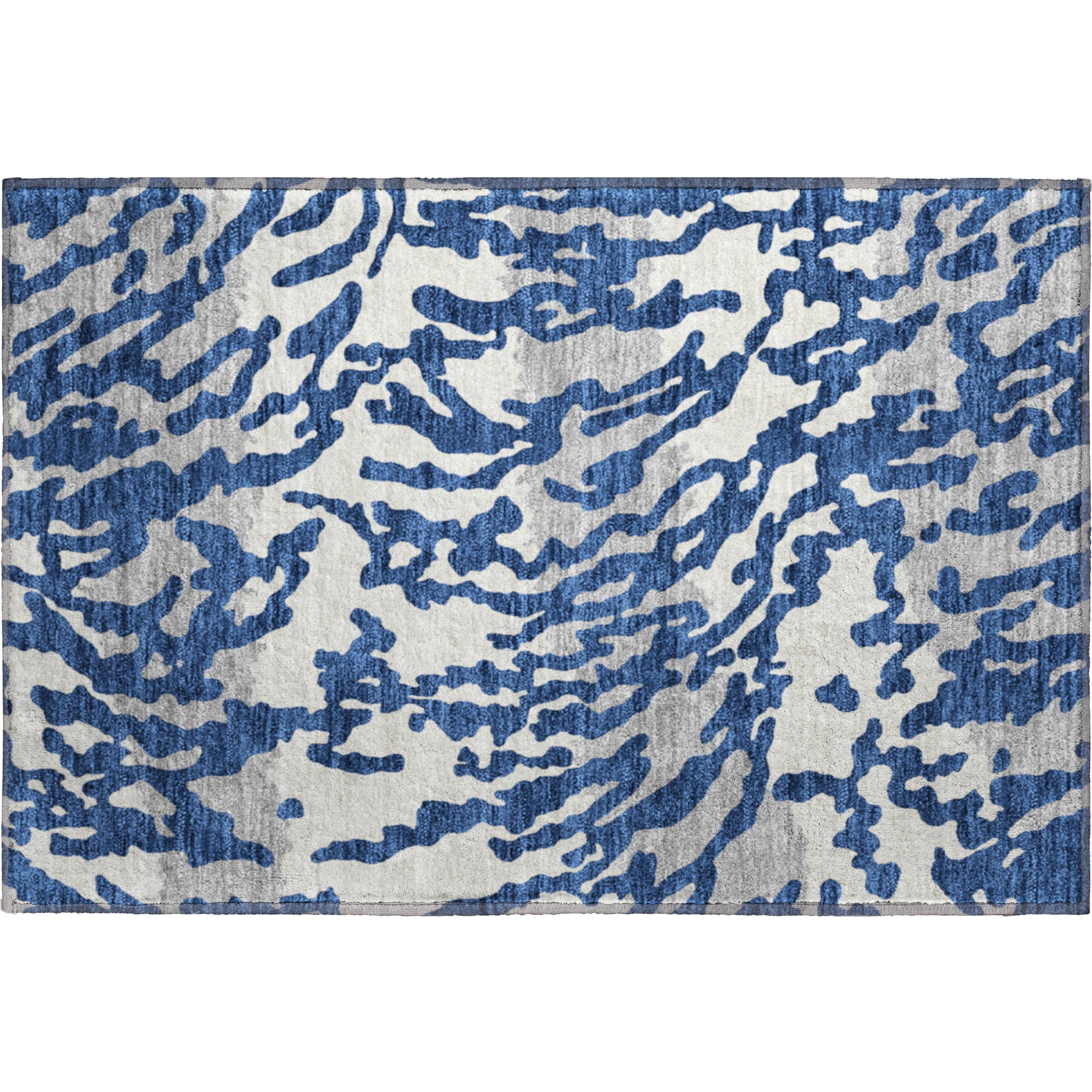 Baku Machine Washable Transitional Navy Blue Rug 1'8" x 2'6" #shape_Rectangle