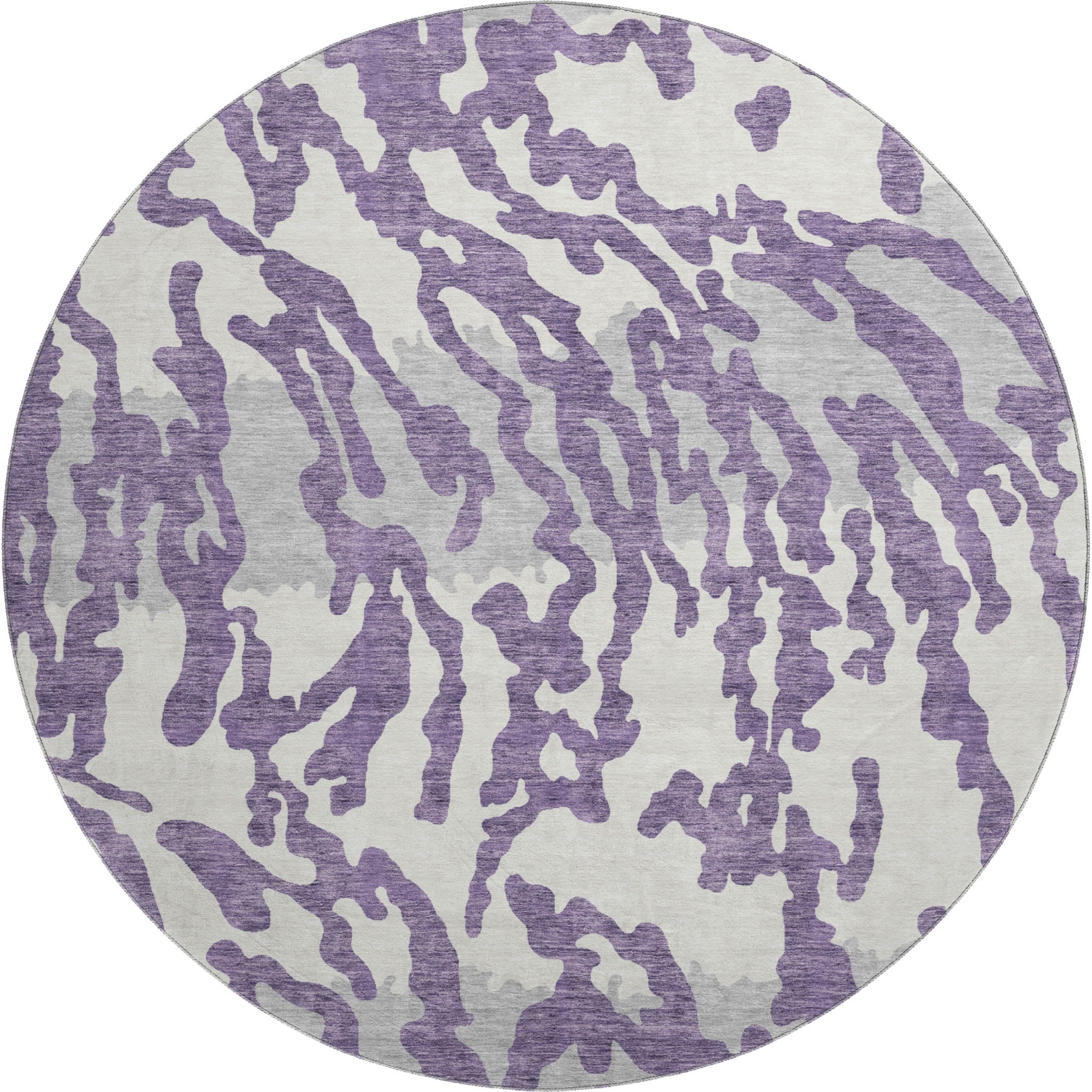 Baku Machine Washable Transitional Purple Rug 8' x 8' #shape_Round