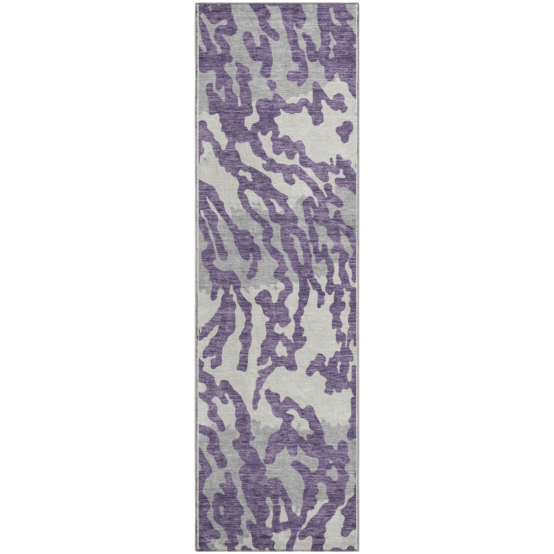 Baku Machine Washable Transitional Purple Rug 2'3" x 7'6" #shape_Runner