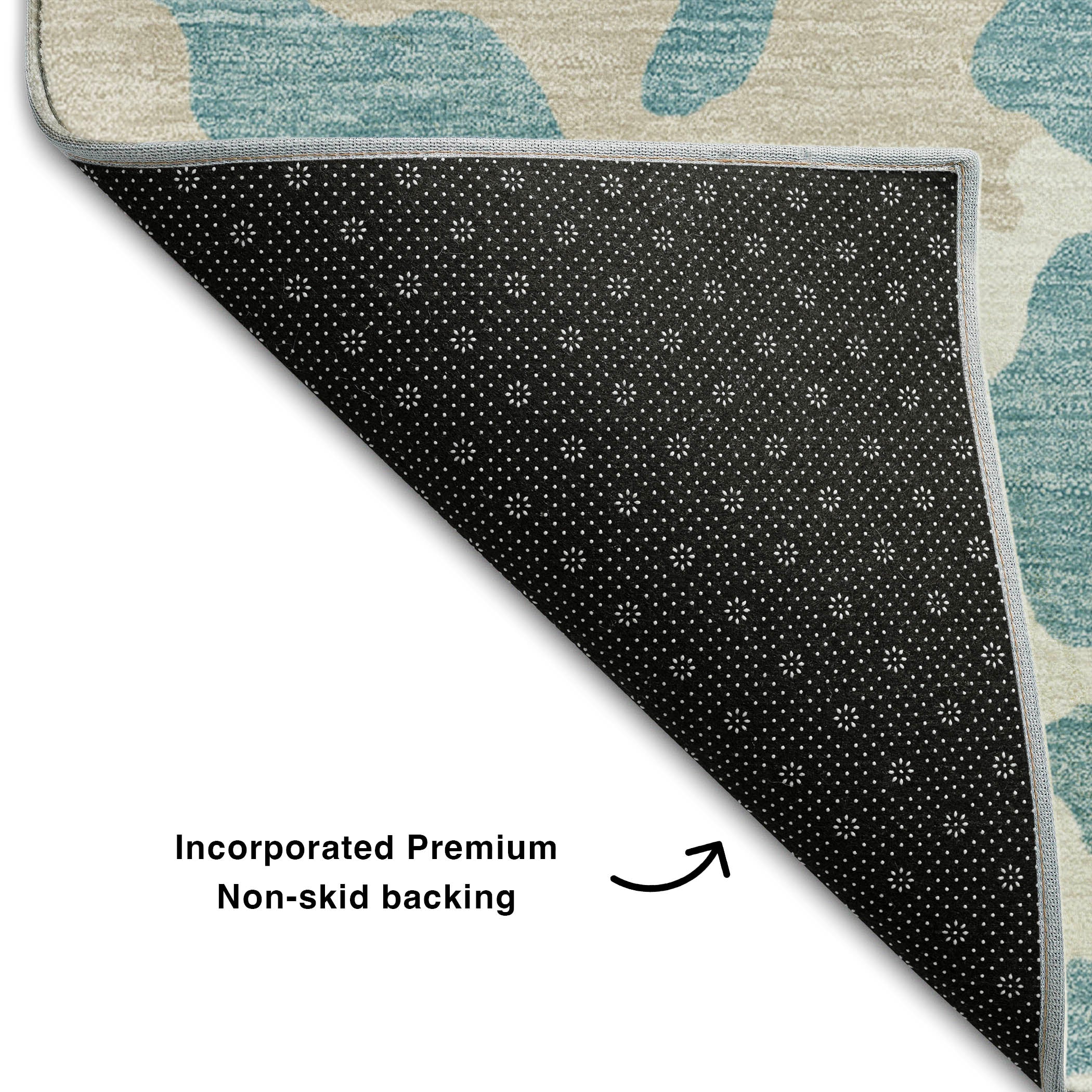 Baku Machine Washable Transitional Teal Rug 1'8" x 2'6" #shape_Rectangle