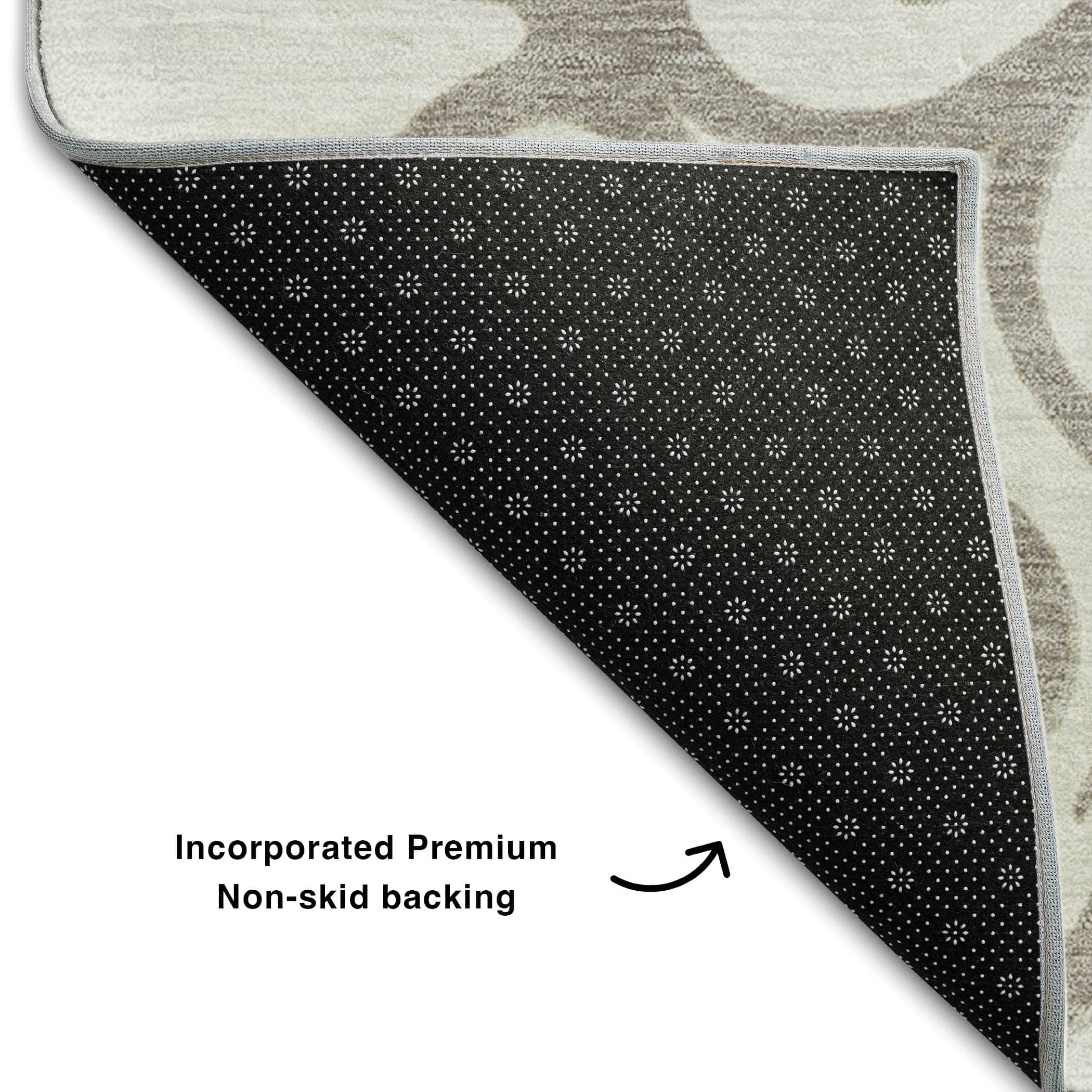 Kathmandu Machine Washable Transitional Ivory Rug 1'8" x 2'6" #shape_Rectangle