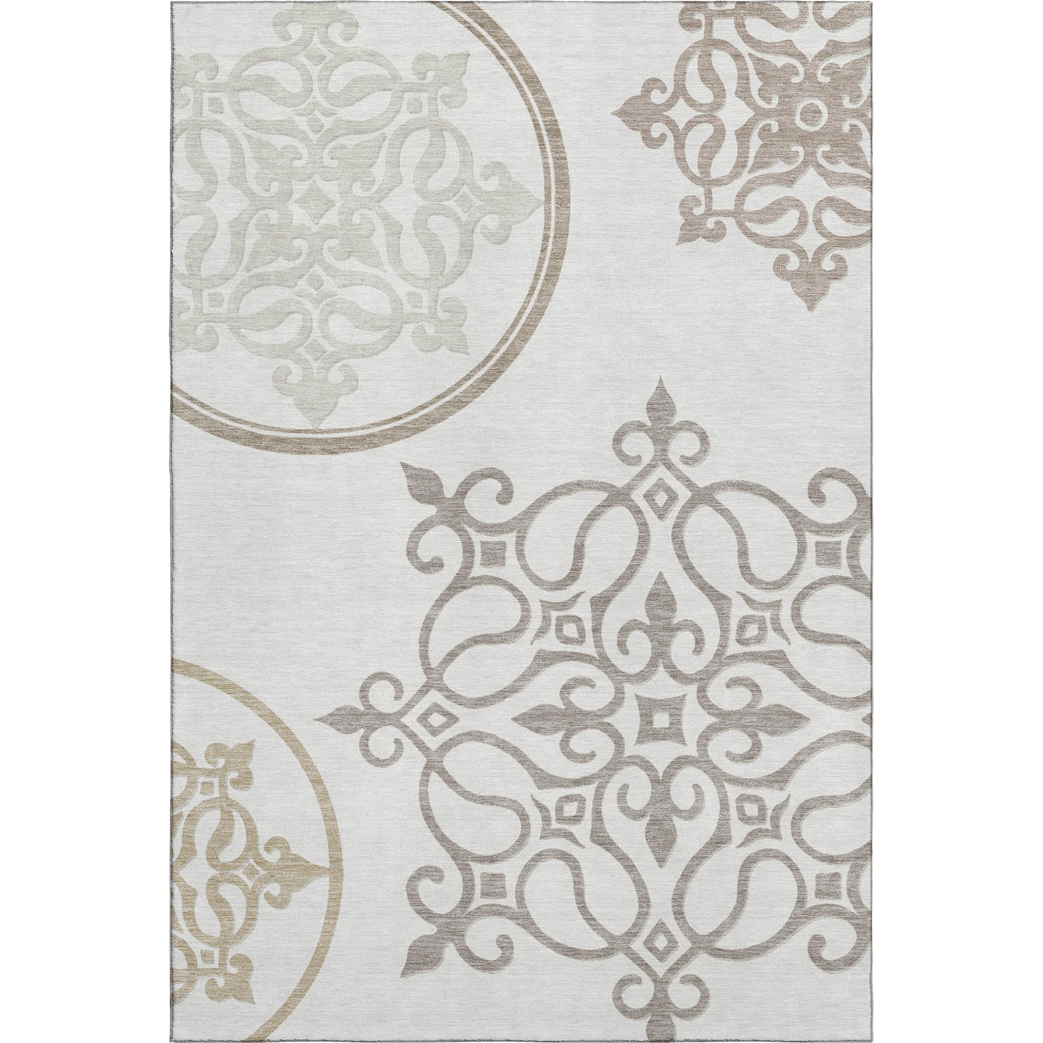 Kathmandu Machine Washable Transitional Ivory Rug 2'6" x 3'10" #shape_Rectangle