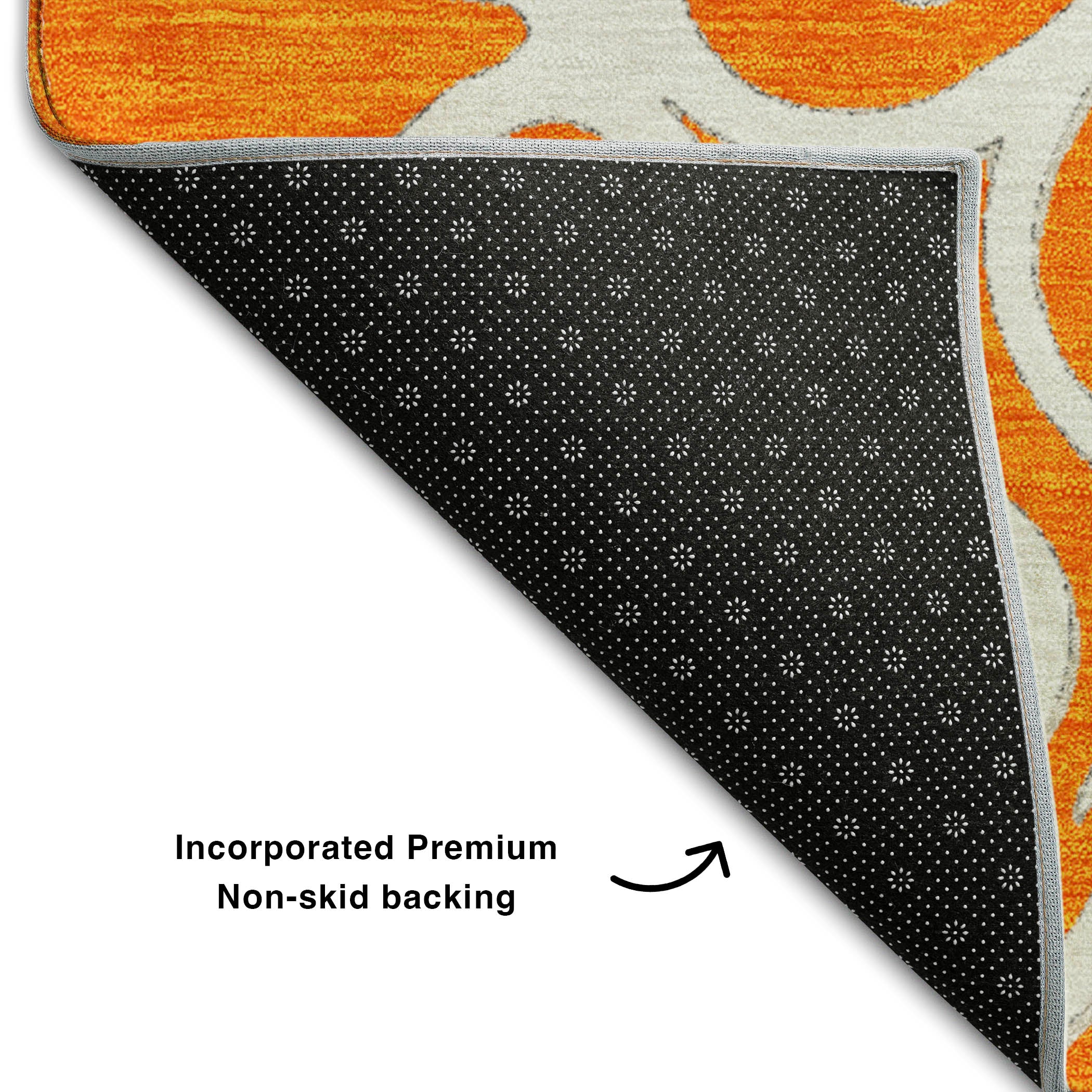 Kathmandu Machine Washable Transitional Orange Rug 1'8" x 2'6" #shape_Rectangle