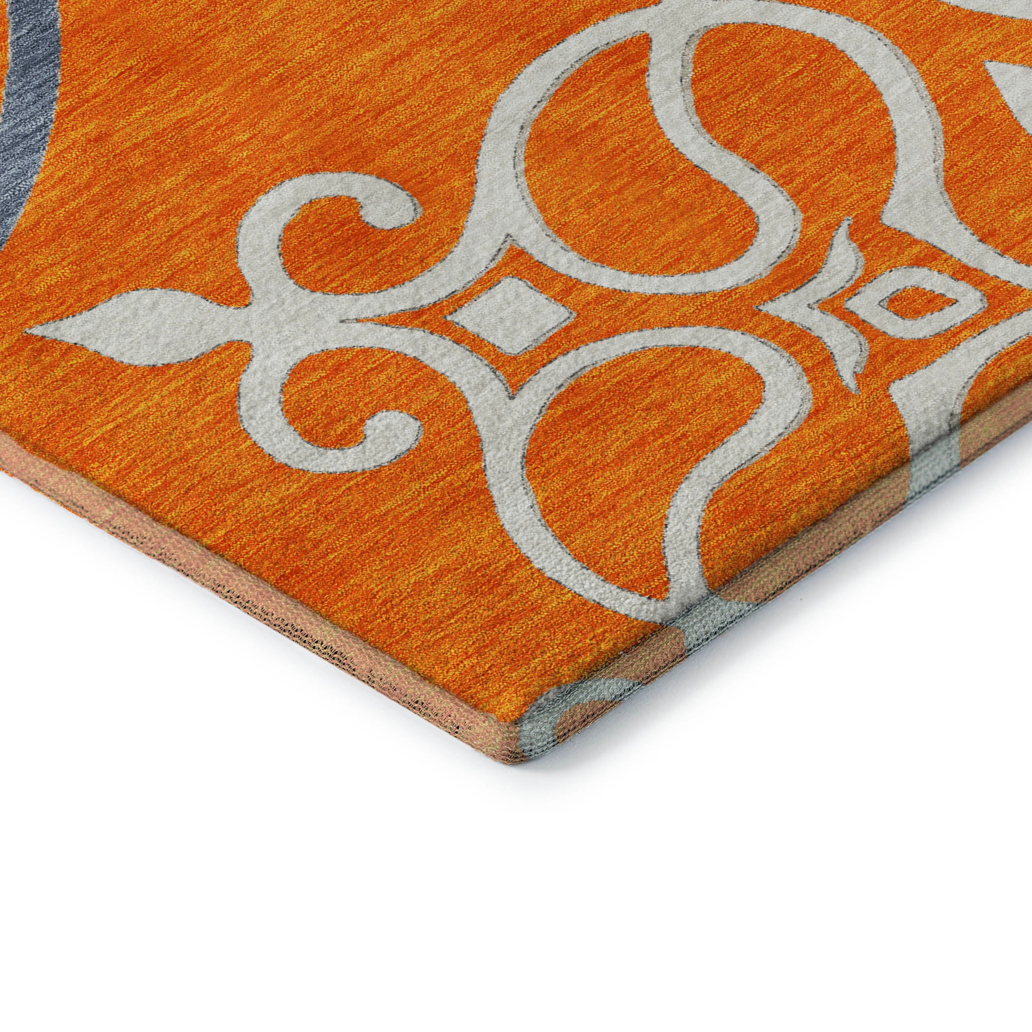 Kathmandu Machine Washable Transitional Orange Rug 1'8" x 2'6" #shape_Rectangle