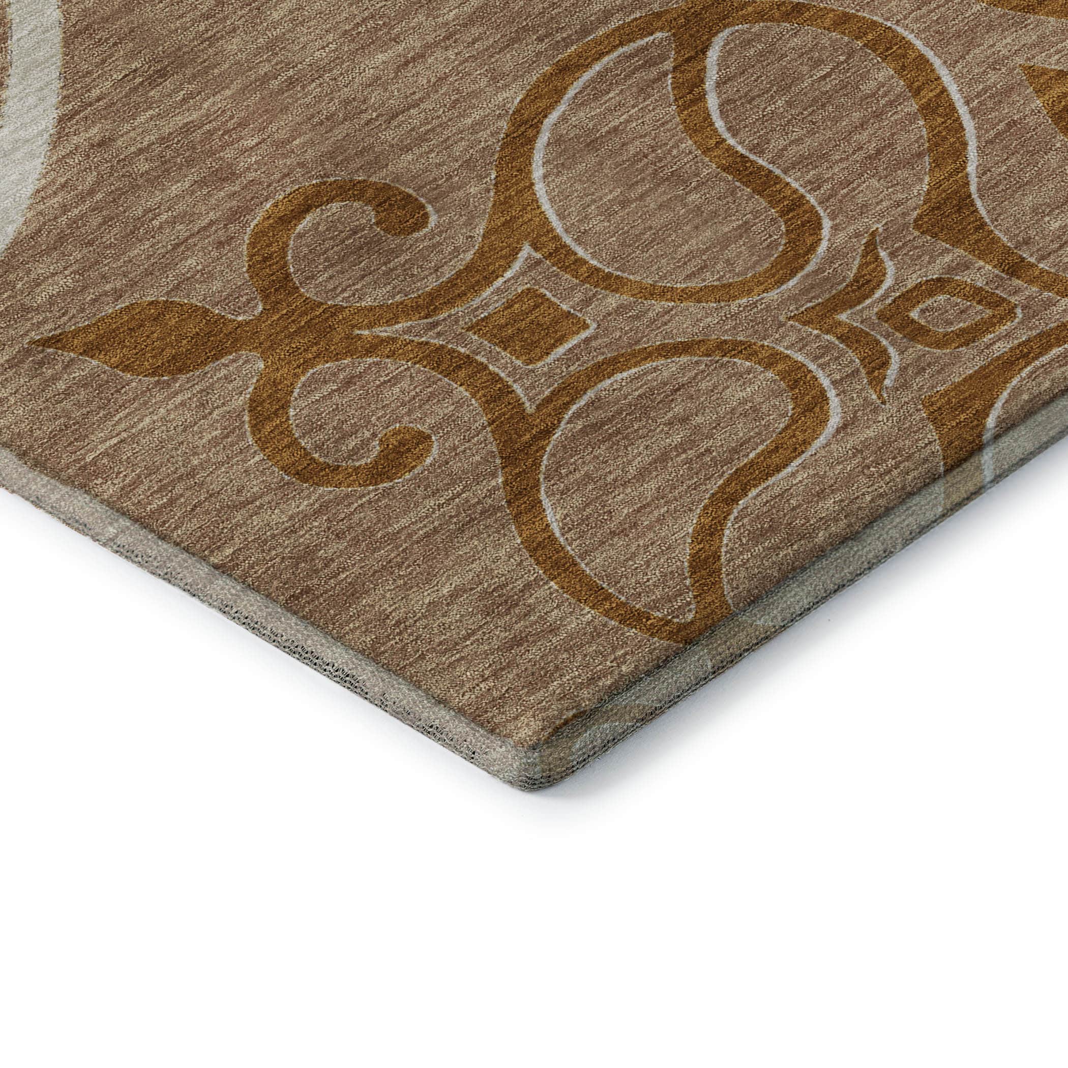 Kathmandu Machine Washable Transitional Terracotta Orange Rug 1'8" x 2'6" #shape_Rectangle