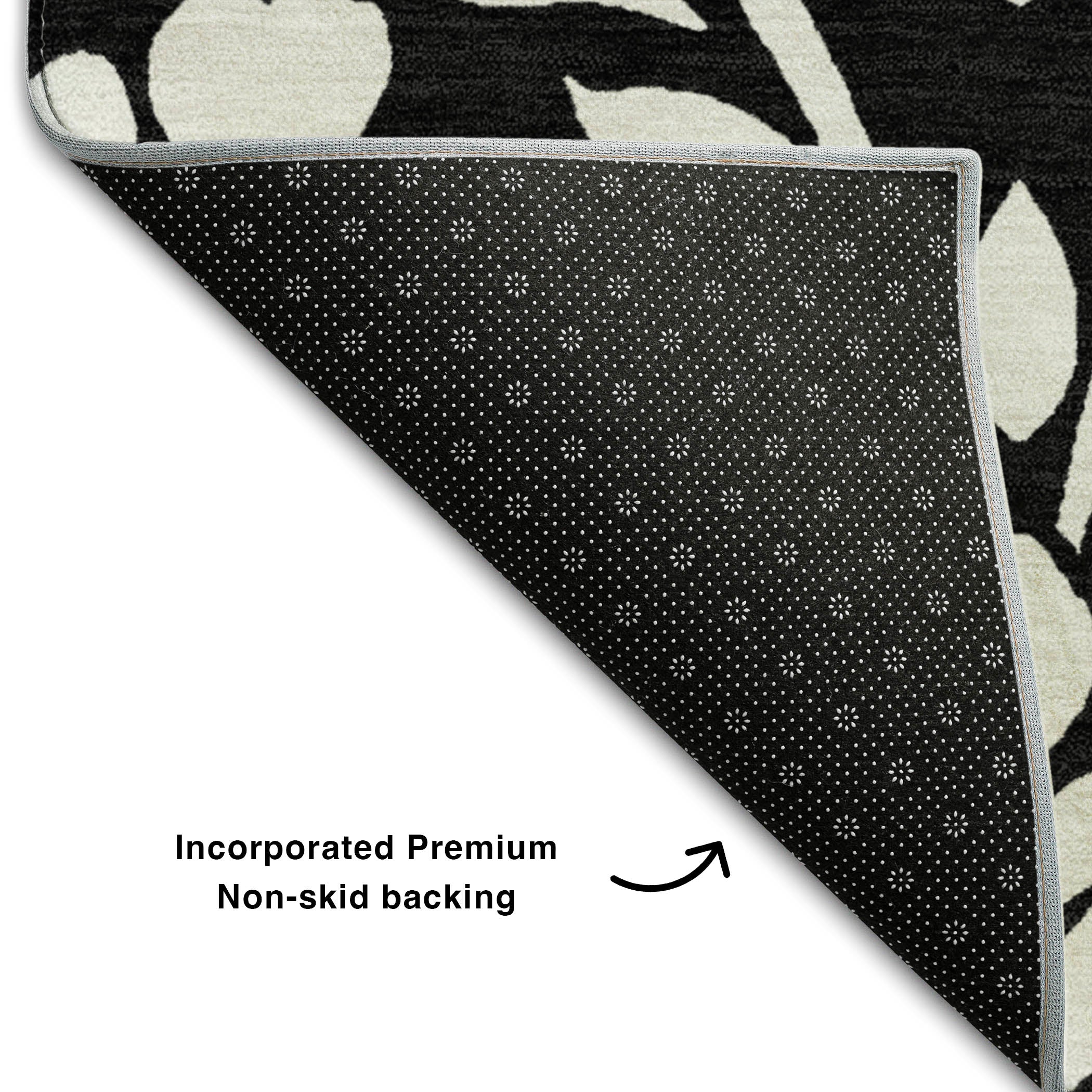 Montevideo Machine Washable Transitional Black Rug 1'8" x 2'6" #shape_Rectangle