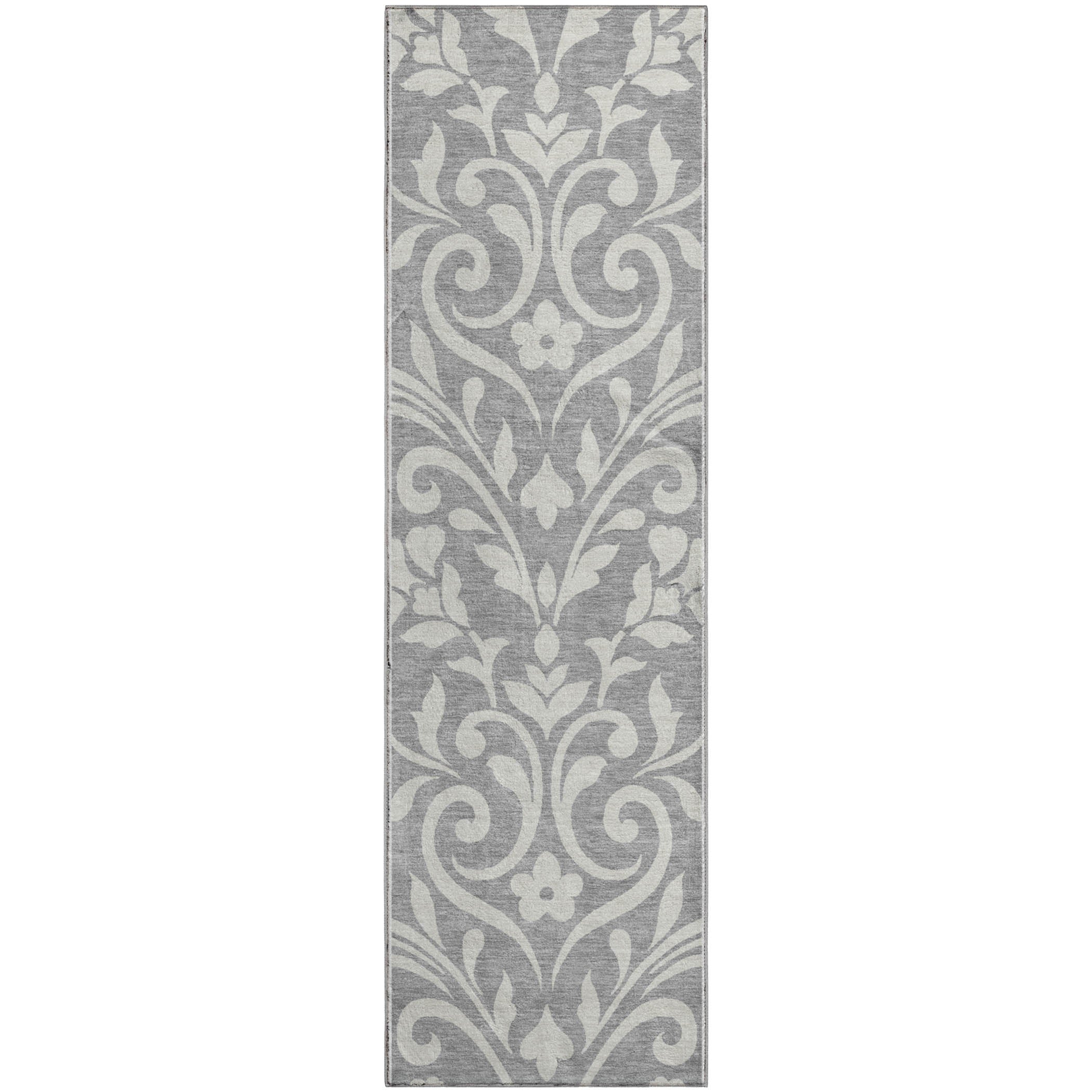 Montevideo Machine Washable Transitional Gray Rug 2'3" x 7'6" #shape_Runner