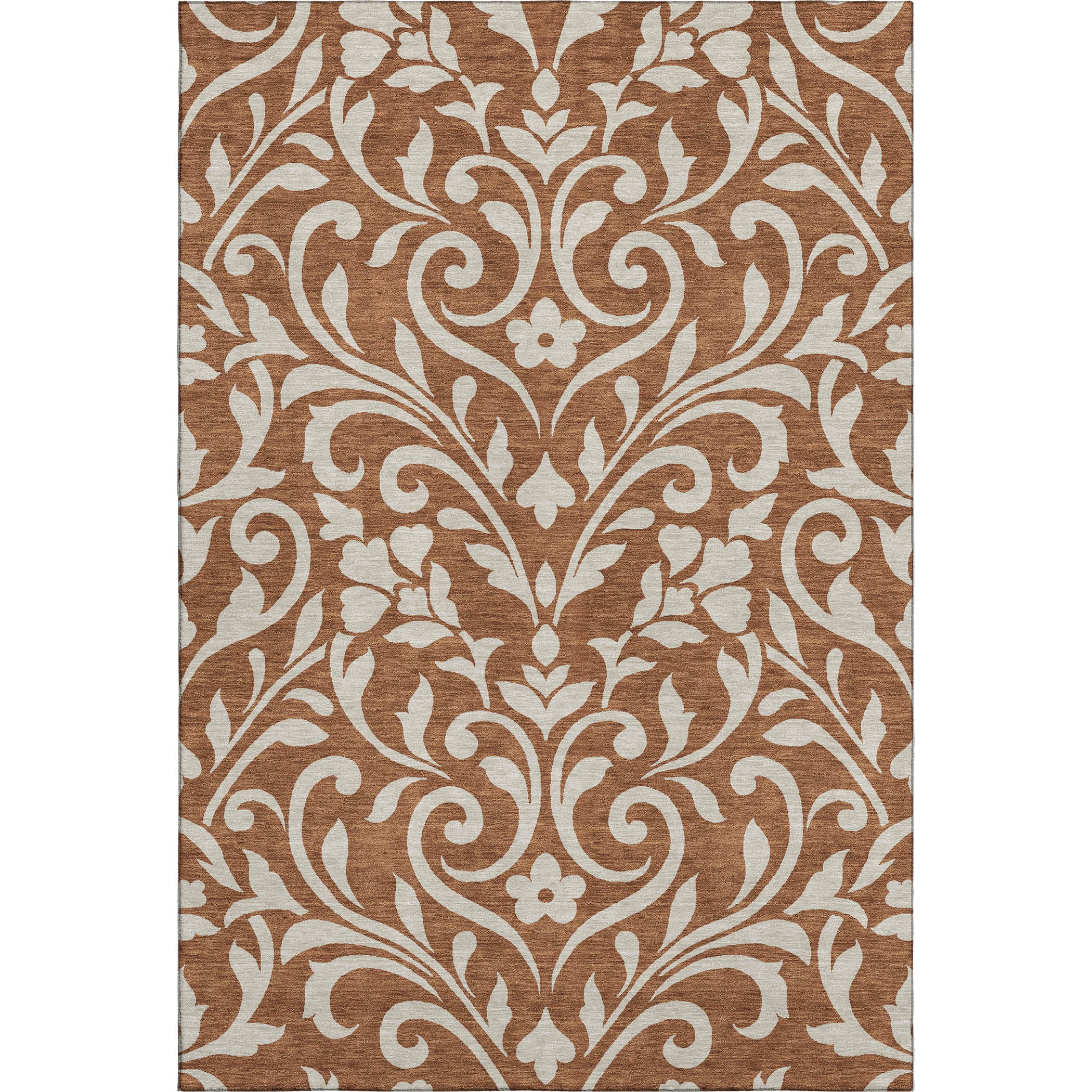 Montevideo Machine Washable Transitional Paprika Orange Rug 2'6" x 3'10" #shape_Rectangle