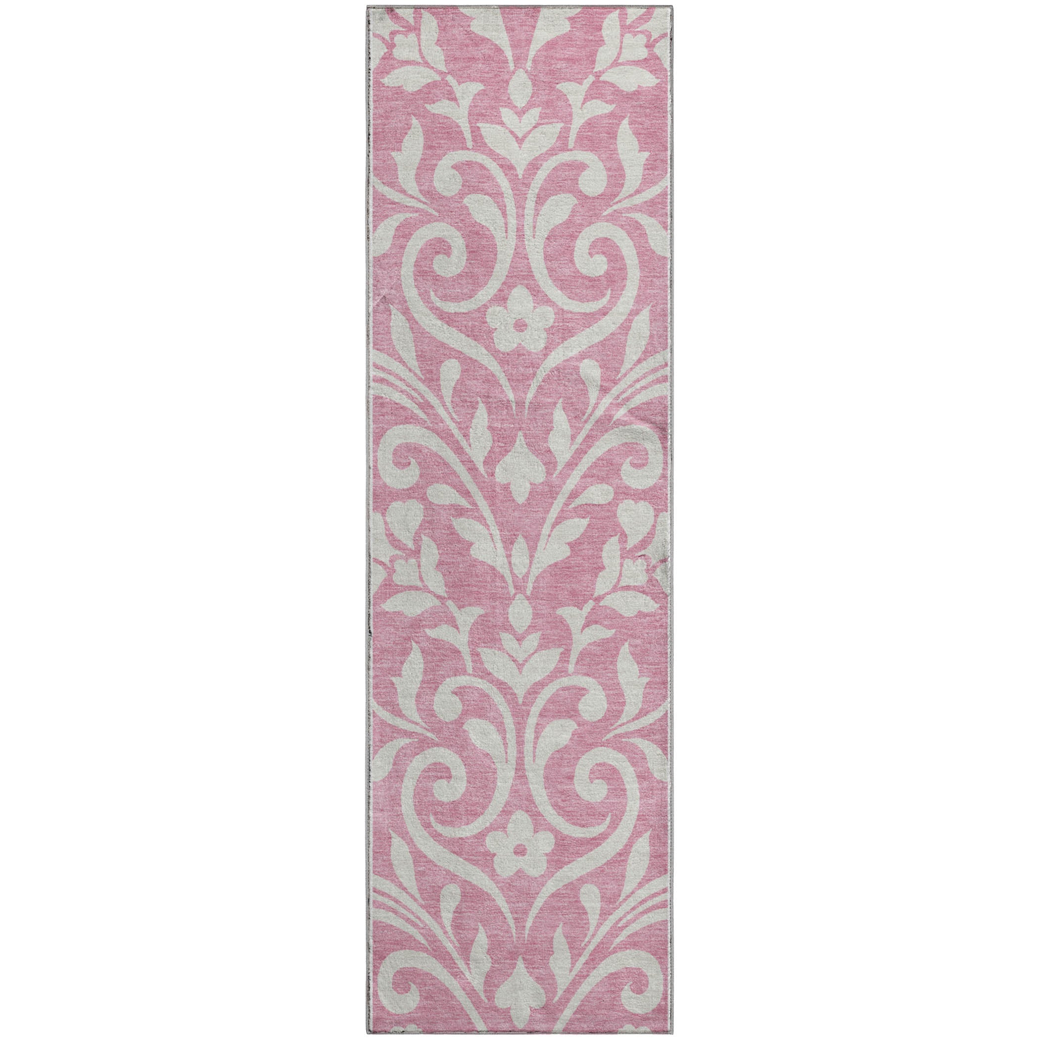 Montevideo Machine Washable Transitional Pink Rug 2'3" x 7'6" #shape_Runner