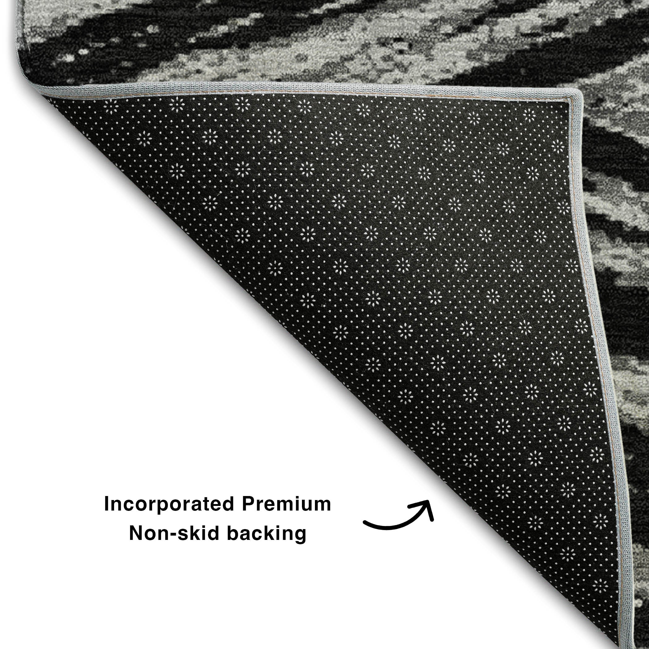 Bern Machine Washable Transitional Black Rug 1'8" x 2'6" #shape_Rectangle