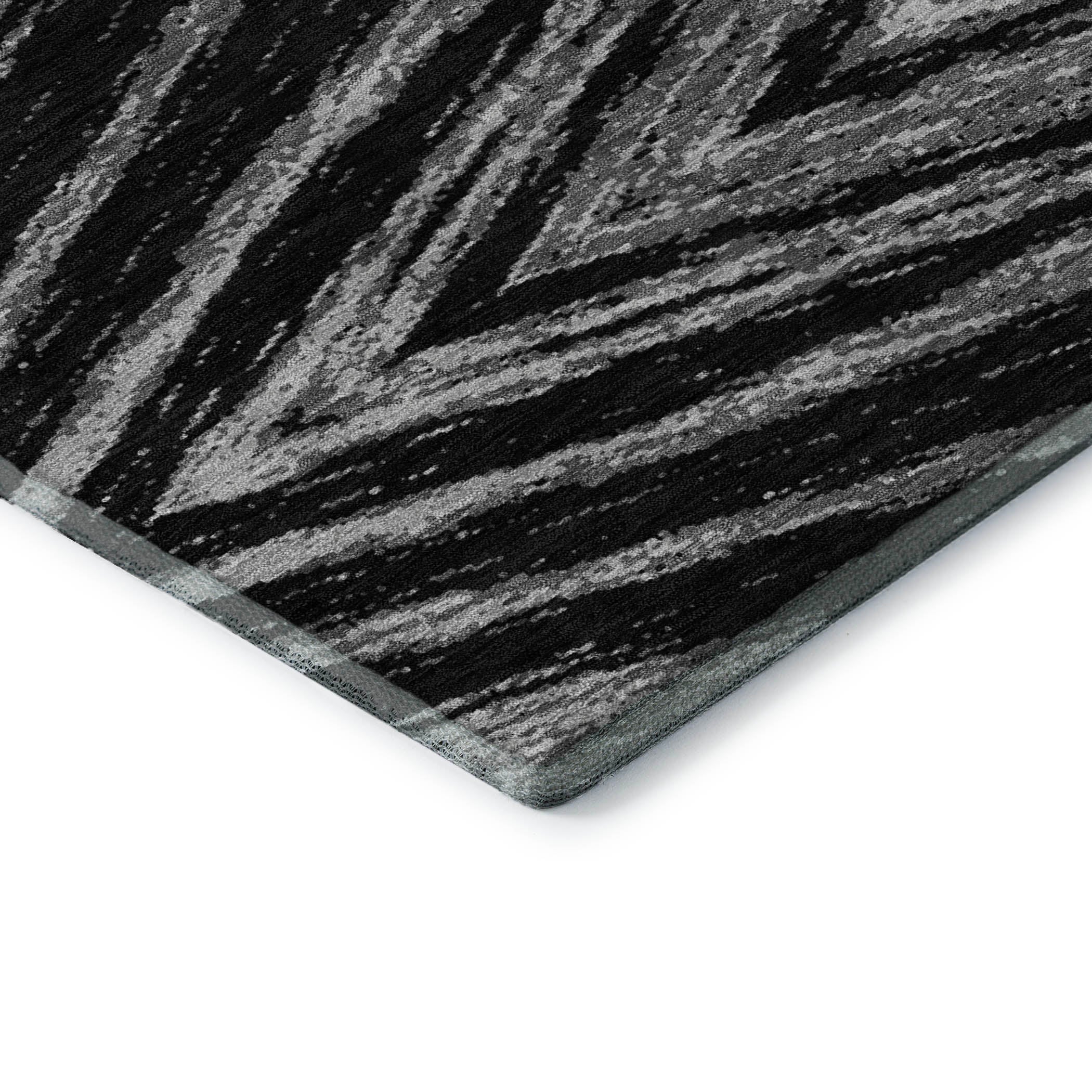 Bern Machine Washable Transitional Black Rug 1'8" x 2'6" #shape_Rectangle