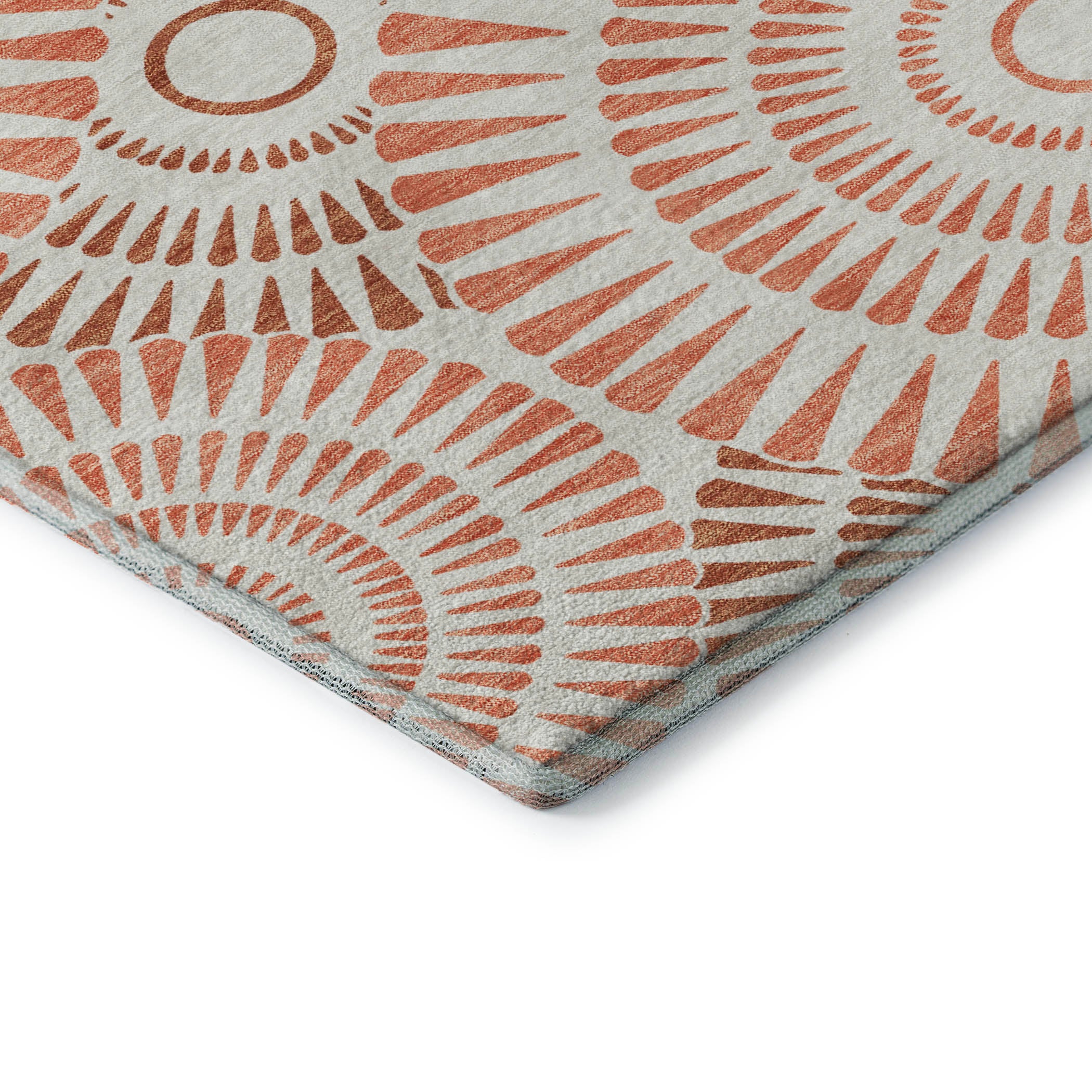 Oslo Machine Washable Transitional Coral Orange Rug 1'8" x 2'6" #shape_Rectangle