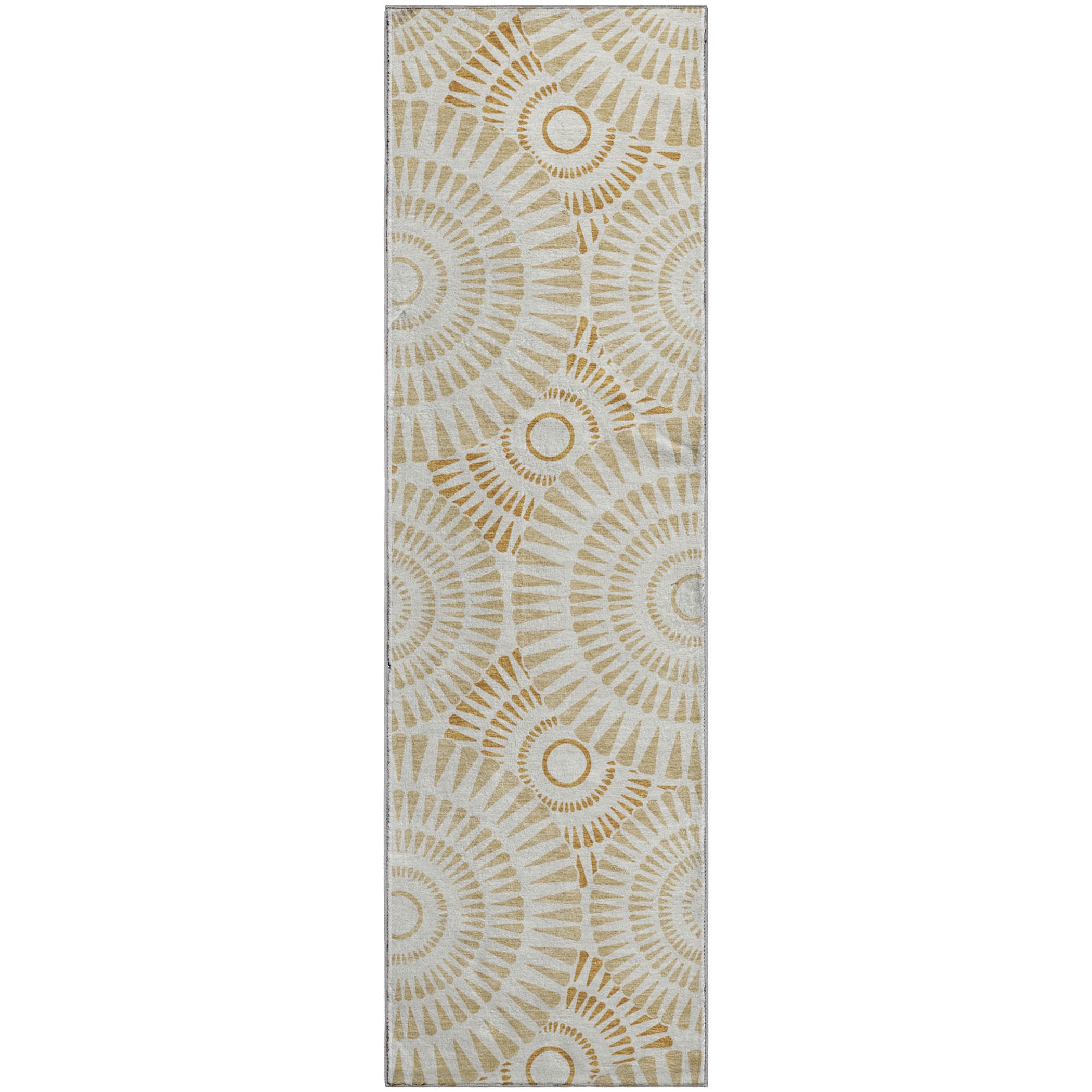 Oslo Machine Washable Transitional Gold Rug 2'3" x 7'6" #shape_Runner