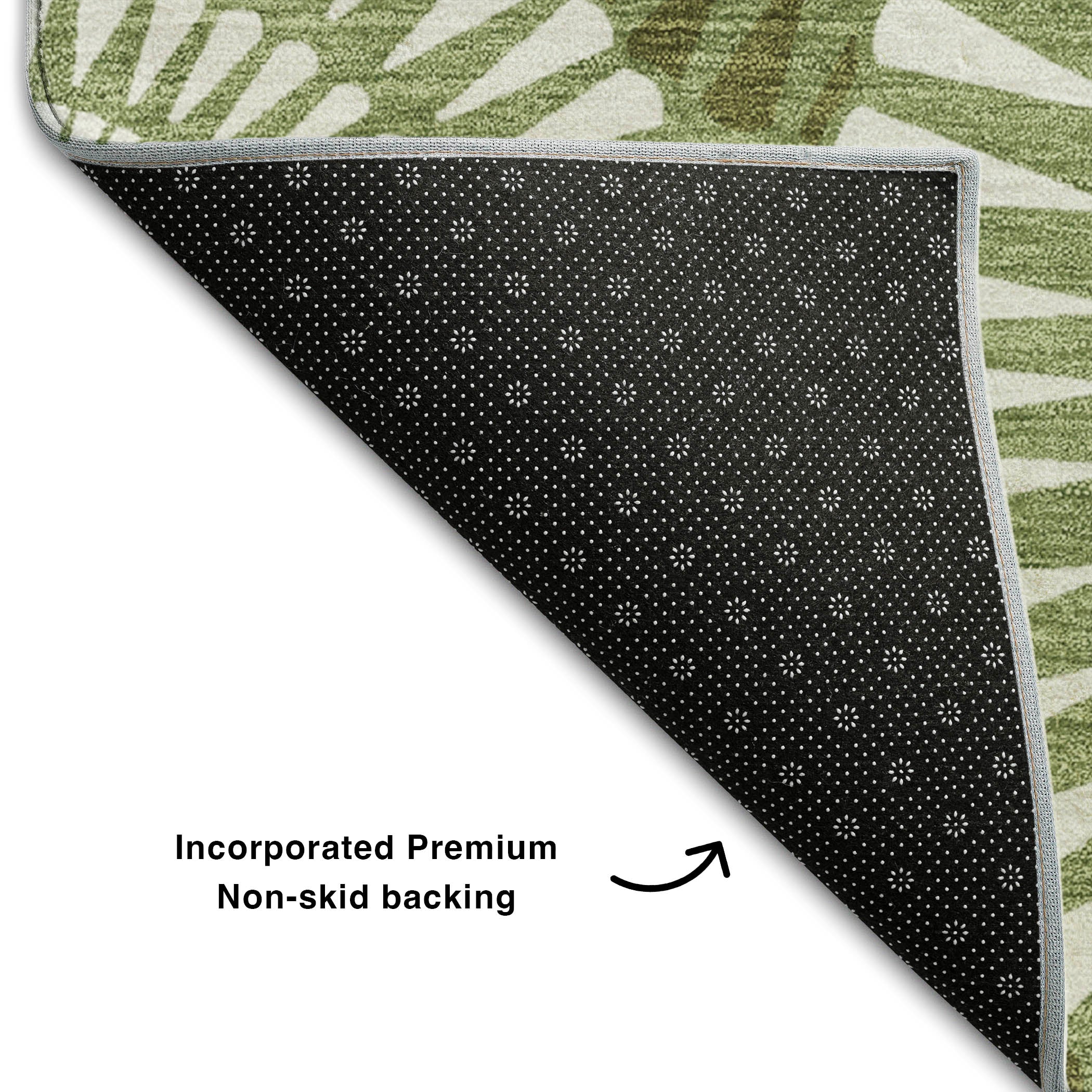 Oslo Machine Washable Transitional Green Rug 1'8" x 2'6" #shape_Rectangle