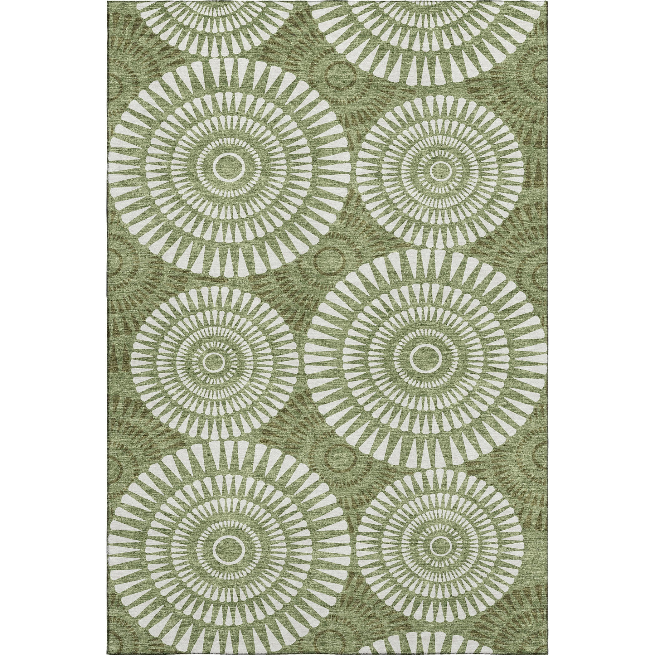 Oslo Machine Washable Transitional Green Rug 2'6" x 3'10" #shape_Rectangle