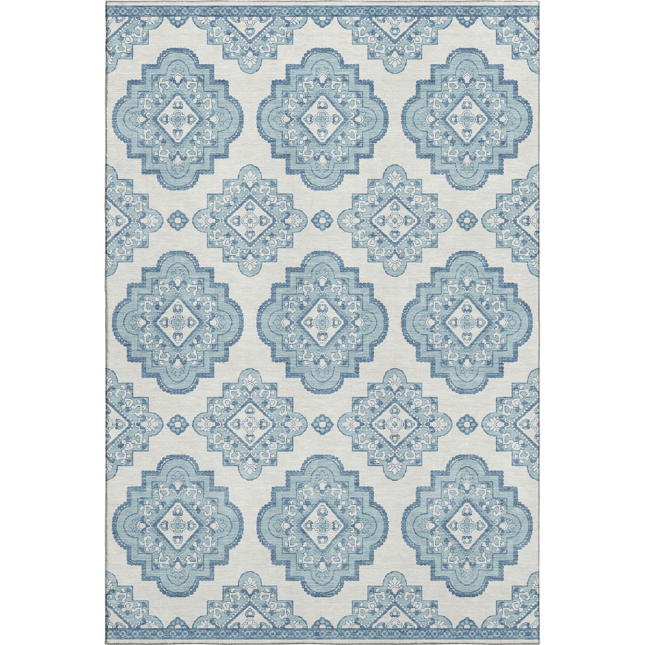 Vienna Machine Washable Transitional Teal Rug 2'6" x 3'10" #shape_Rectangle