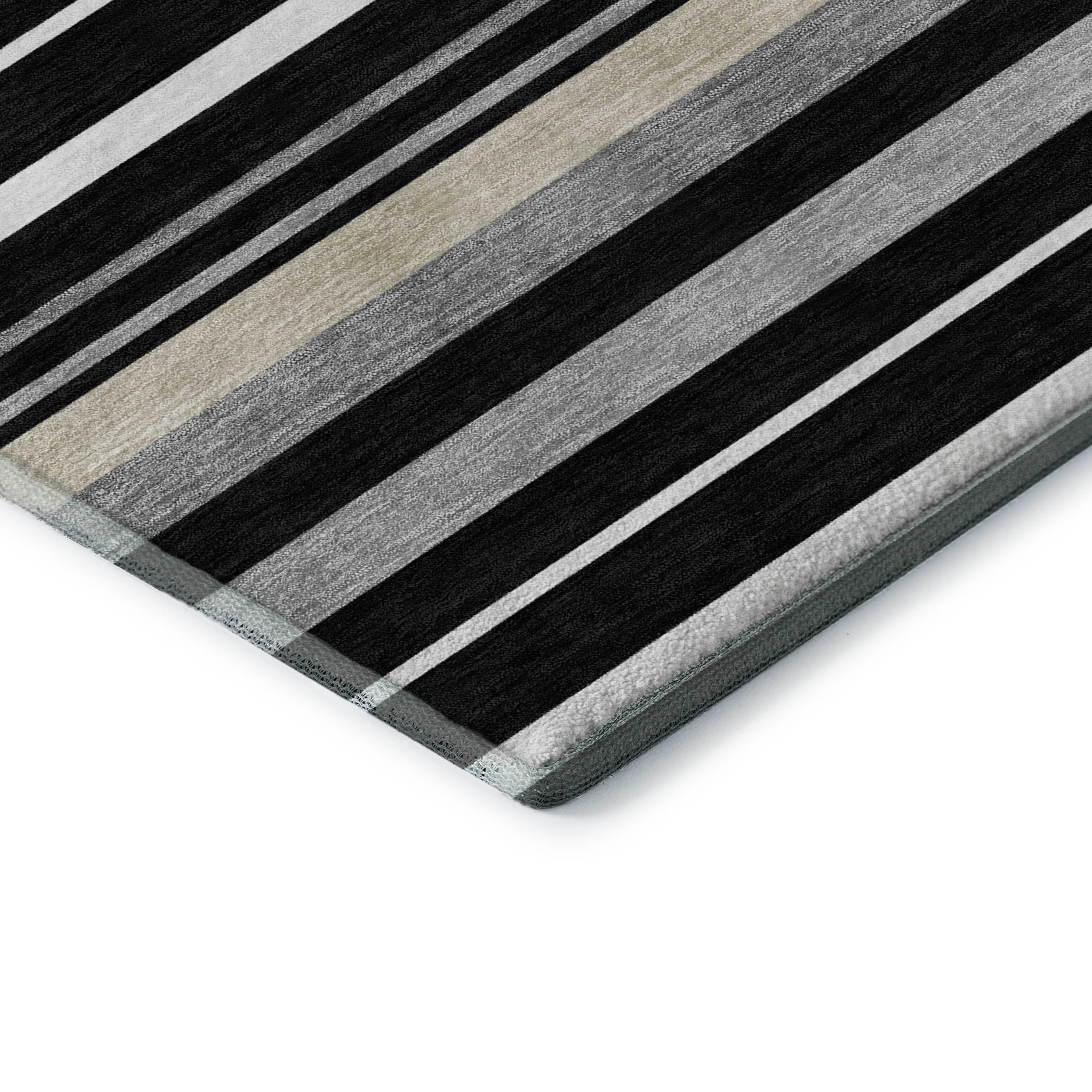 Bangkok Machine Washable Transitional Black Rug 1'8" x 2'6" #shape_Rectangle